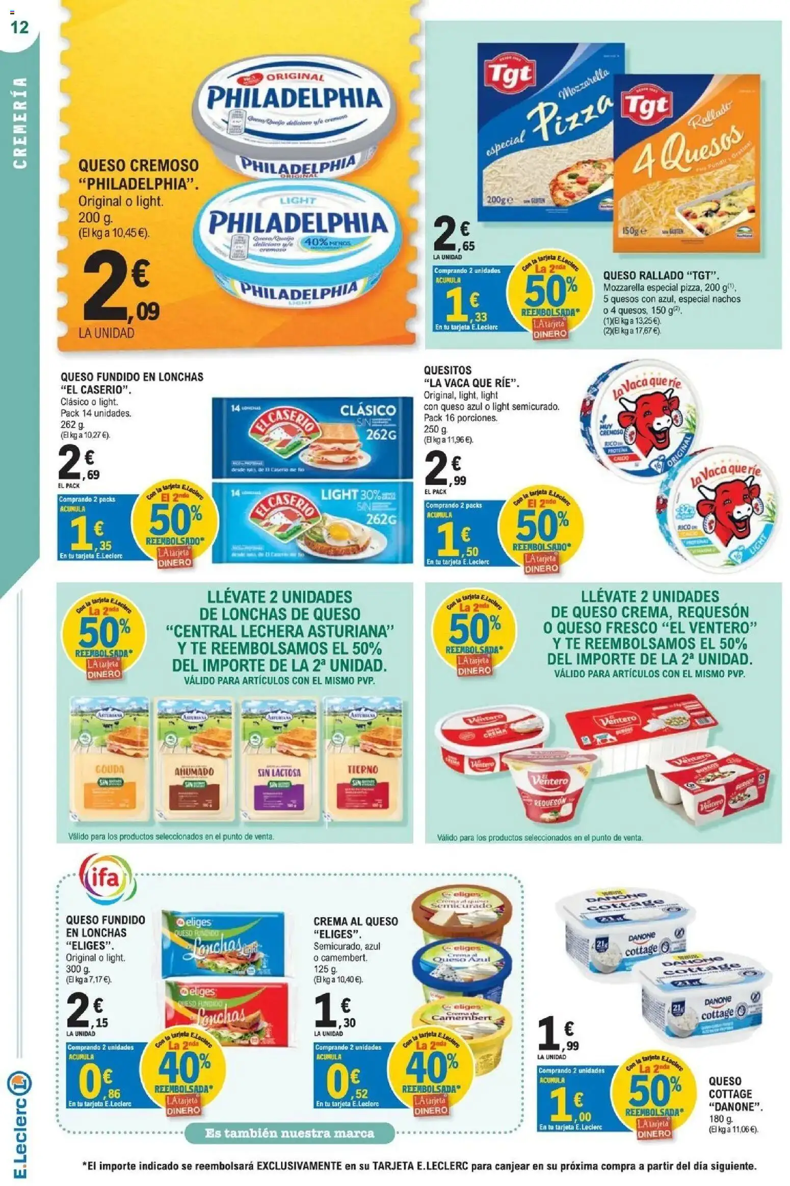 E.Leclerc Megames 2 07/10/2026 - 18/10/2026 | Página: 12 | Productos: Queso fundido, Nachos, Queso fresco, Mozzarella