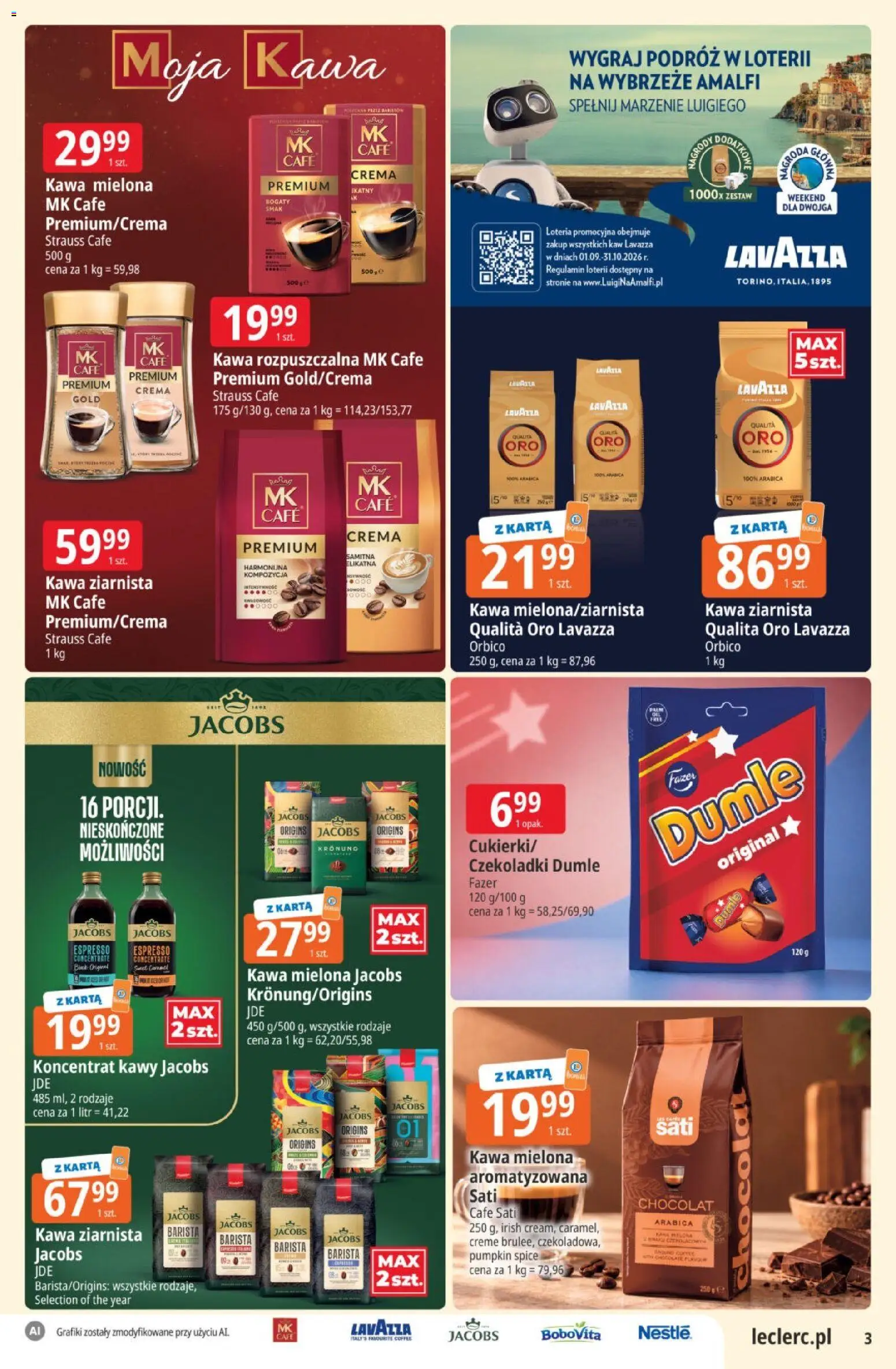 E.Leclerc gazetka od 22.09.2026 | Strona: 3 | Produkty: Karta, Czekoladki, Lavazza, Lavazza Qualita Oro