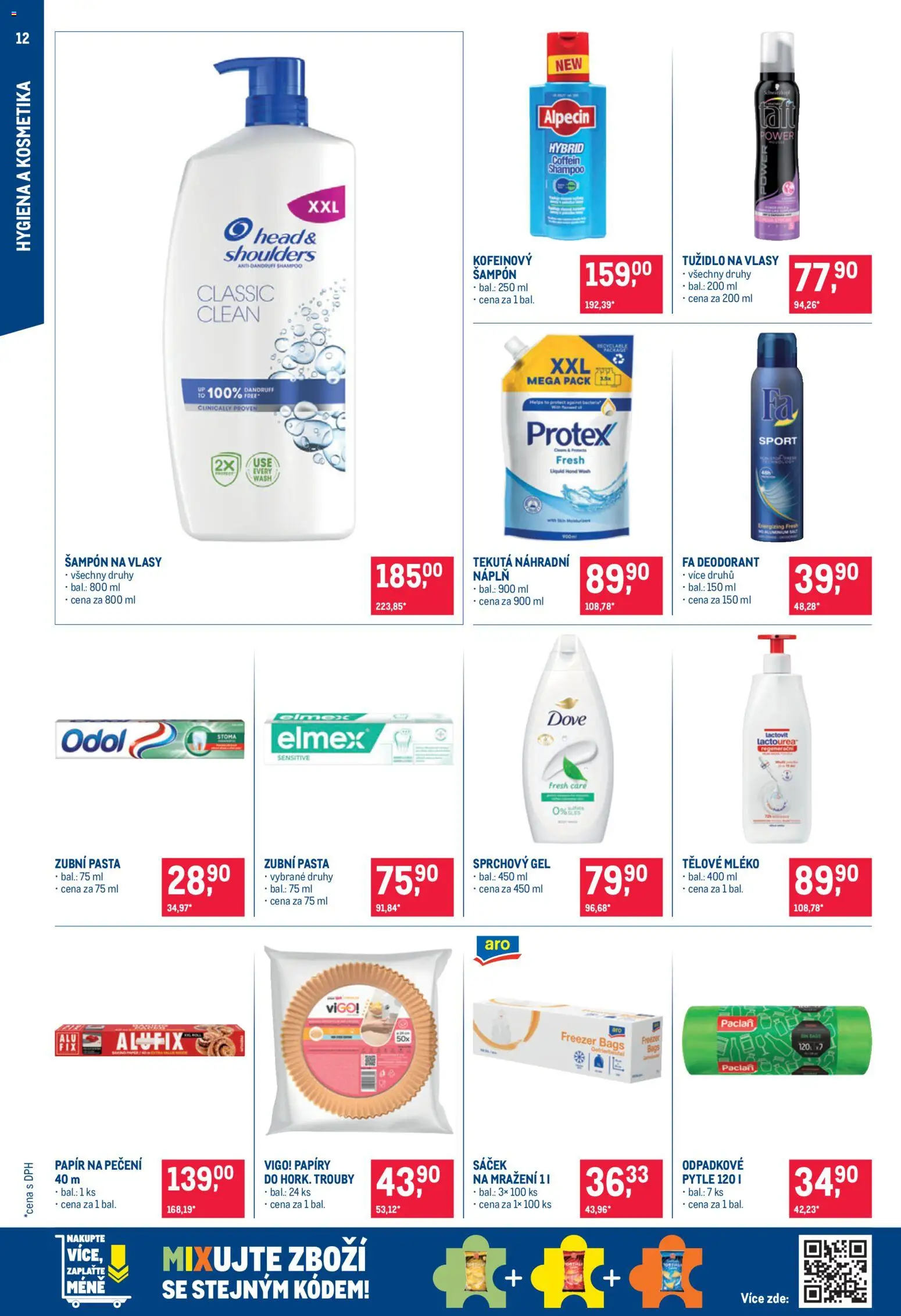 Makro leták  - Nepotravinové zboží od 21.10.2026 | Strana: 12 | Produkty: Elmex, Dove, Papír na pečení, Šampon