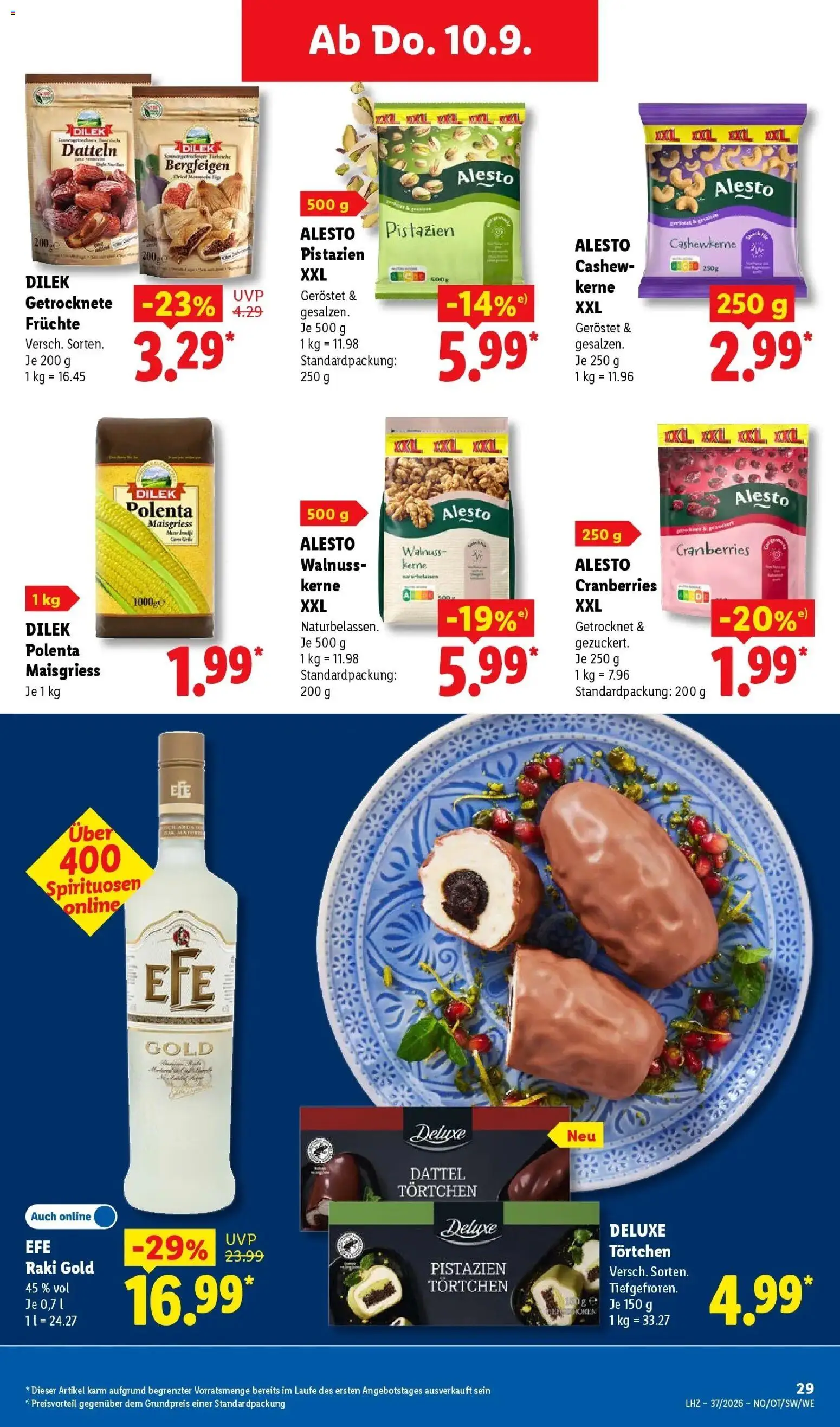 Lidl Prospekt Grimma (ab 07.09.2026) zum Blättern » Angebote | Seite: 57 | Produkte: Cashew, Pistazien, Dattel
