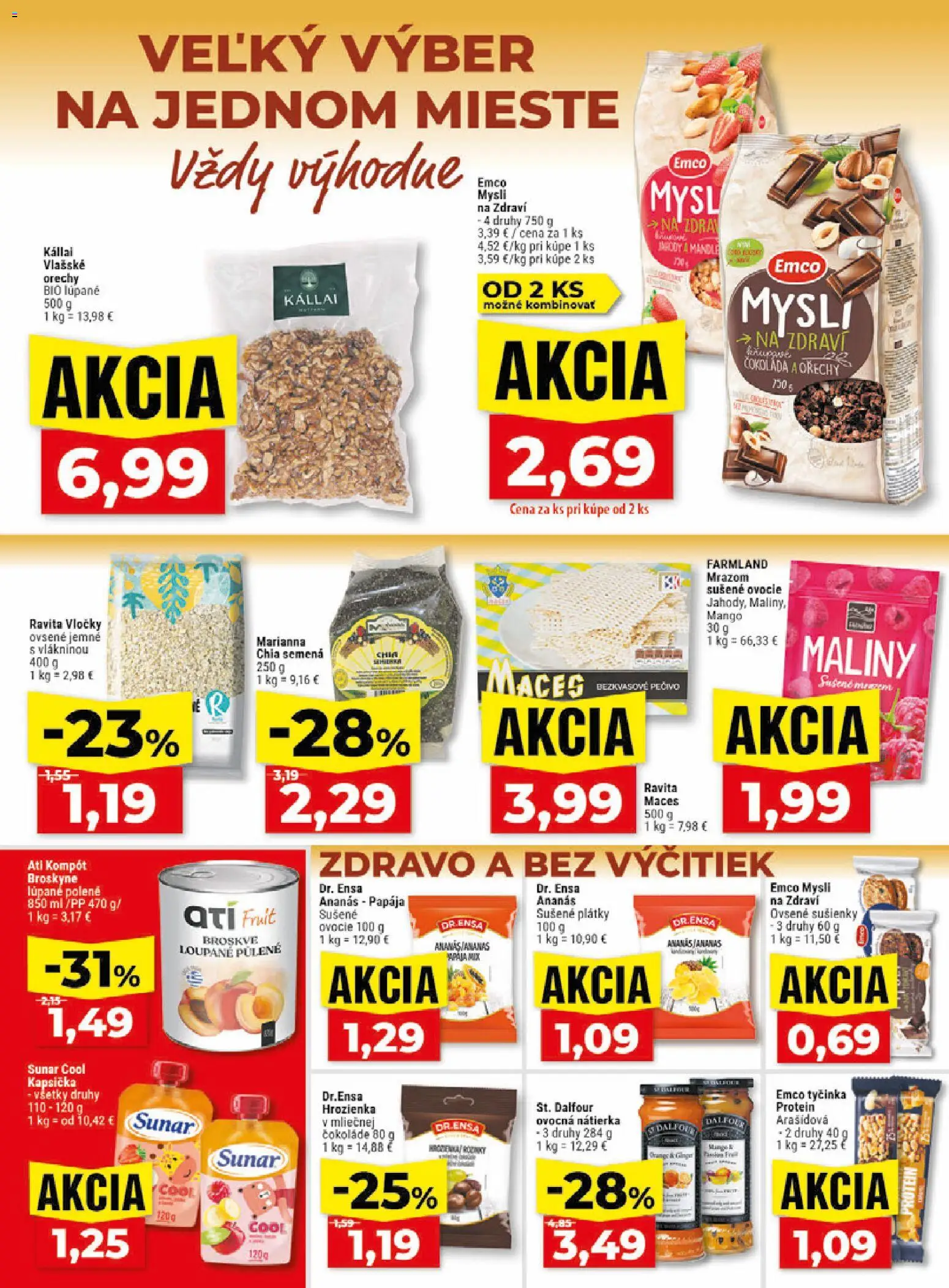 Nové Klas akcie – leták je platný od 15.06.2026 | Strana: 13 | Produkty: Protein, Sunar, Ananás, Broskyne