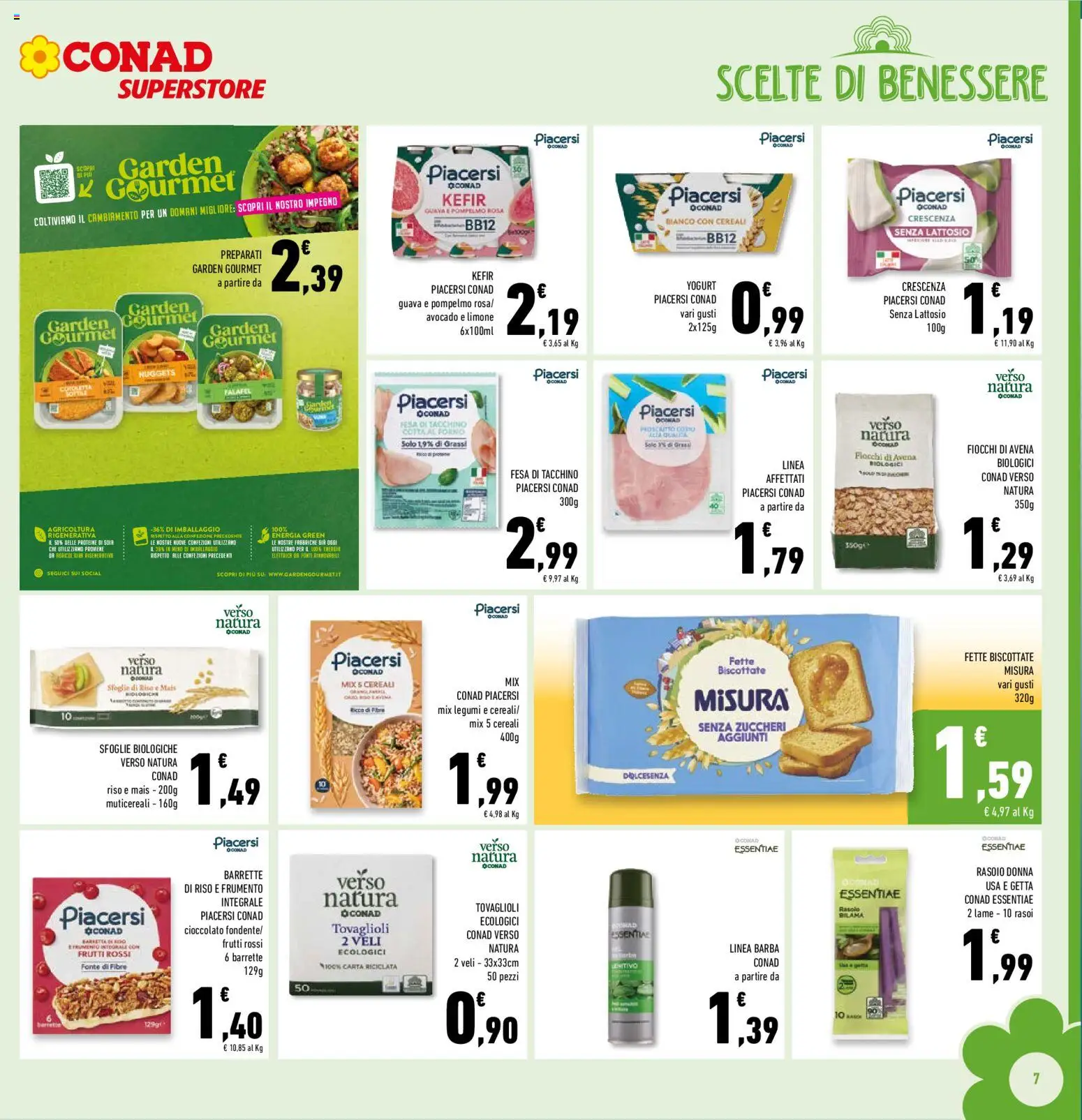 Volantino Conad del 29/07/2026 | Pagina: 7 | Prodotti: Rasoio, Riso, Avocado, Tacchino