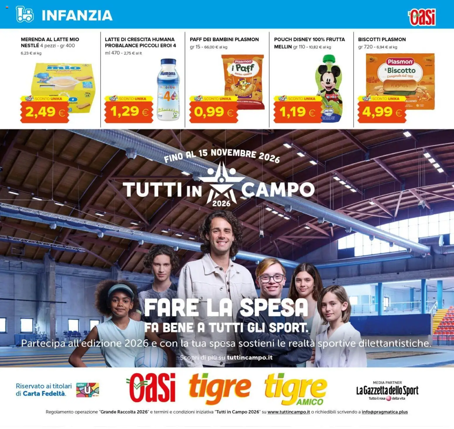 Volantino Oasi del 03/09/2026 | Pagina: 23 | Prodotti: Carota, Frutta, Latte, Zucca
