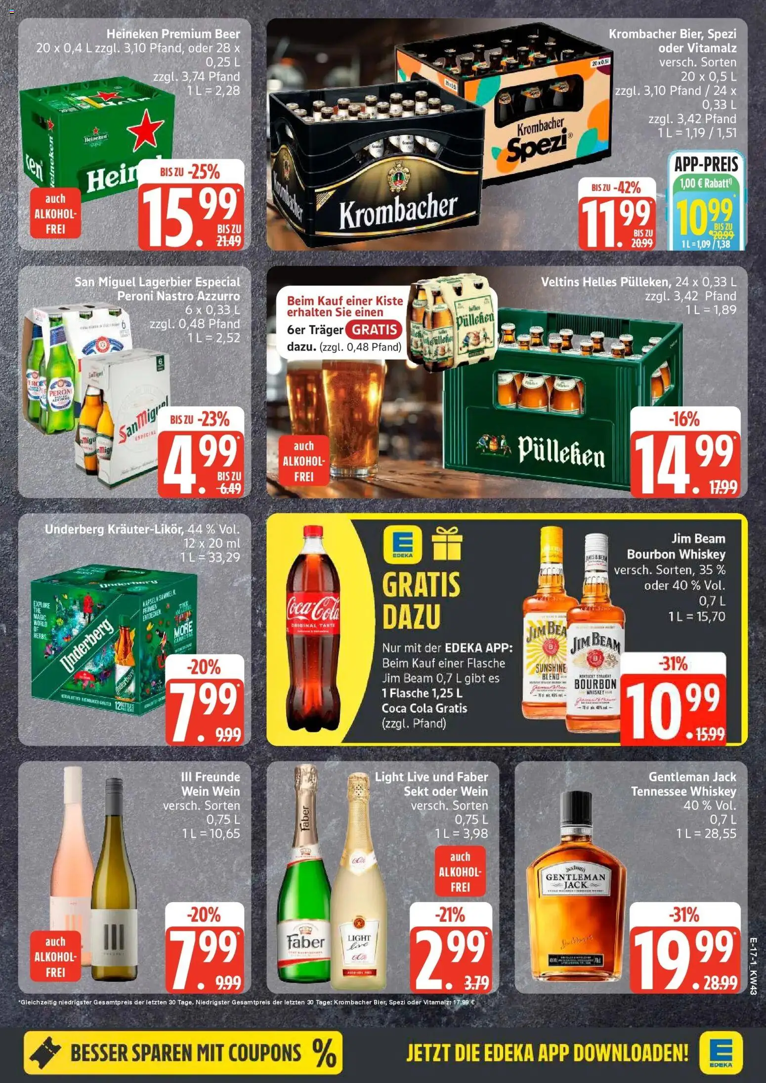 Edeka Prospekt Seevetal (ab 19.10.2026) » Angebote Online | Seite: 22 | Produkte: Coca cola, Cola, Krombacher, Bourbon