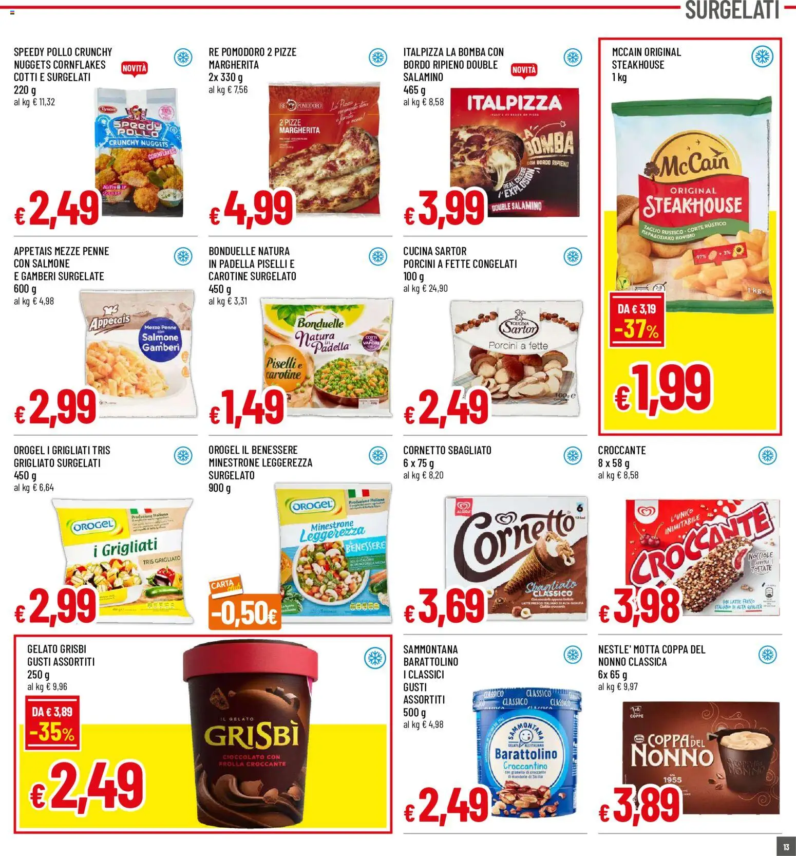 Volantino Galassia del 18/06/2026 | Pagina: 13 | Prodotti: Pollo, Gelato, Nuggets, Nocciole