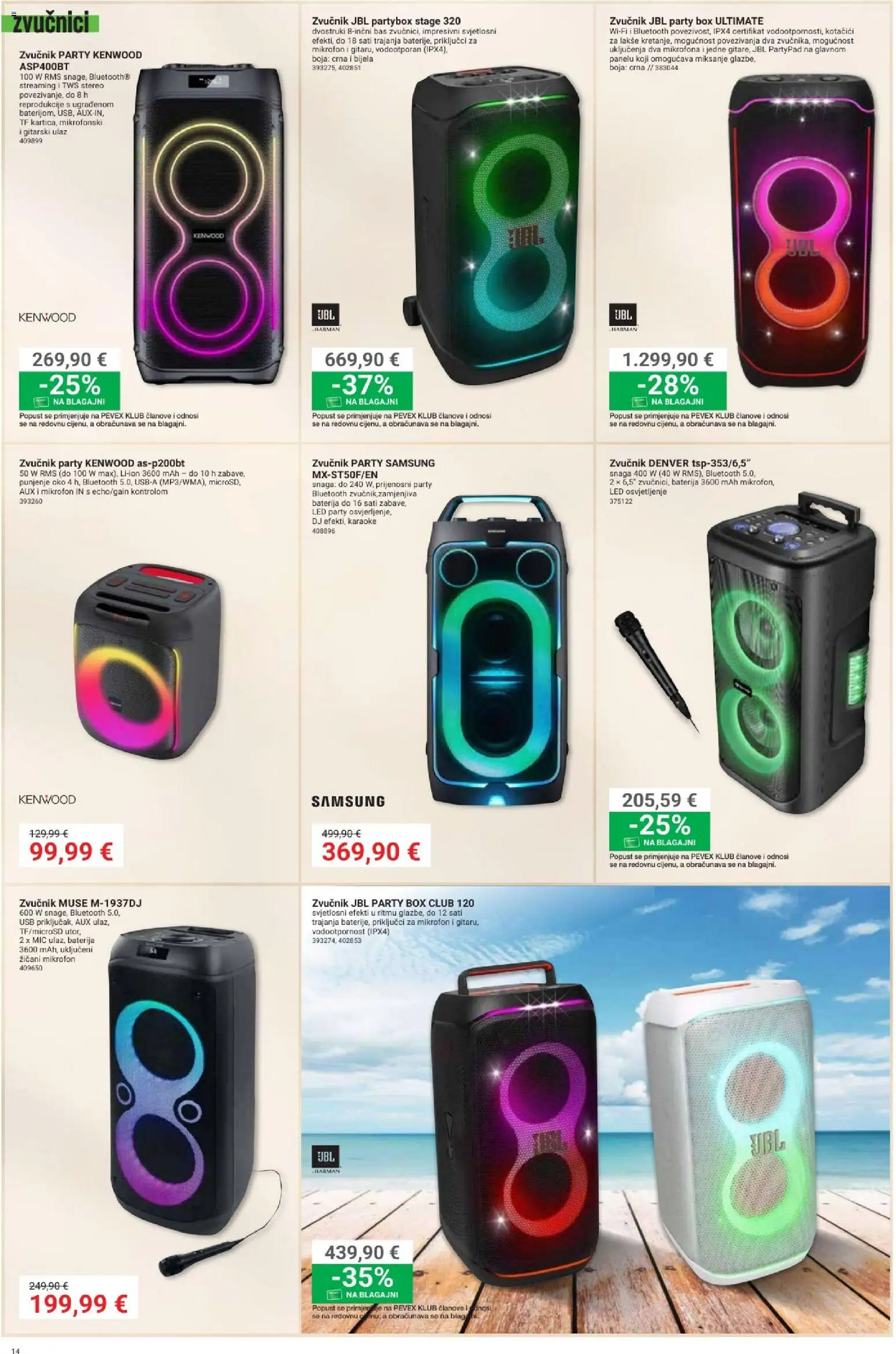 Pevex katalog | vrijedi od 28.05.2026 | Stranica: 14 | Proizvodi: Baterija, Mikrofon, Zvučnik, USB