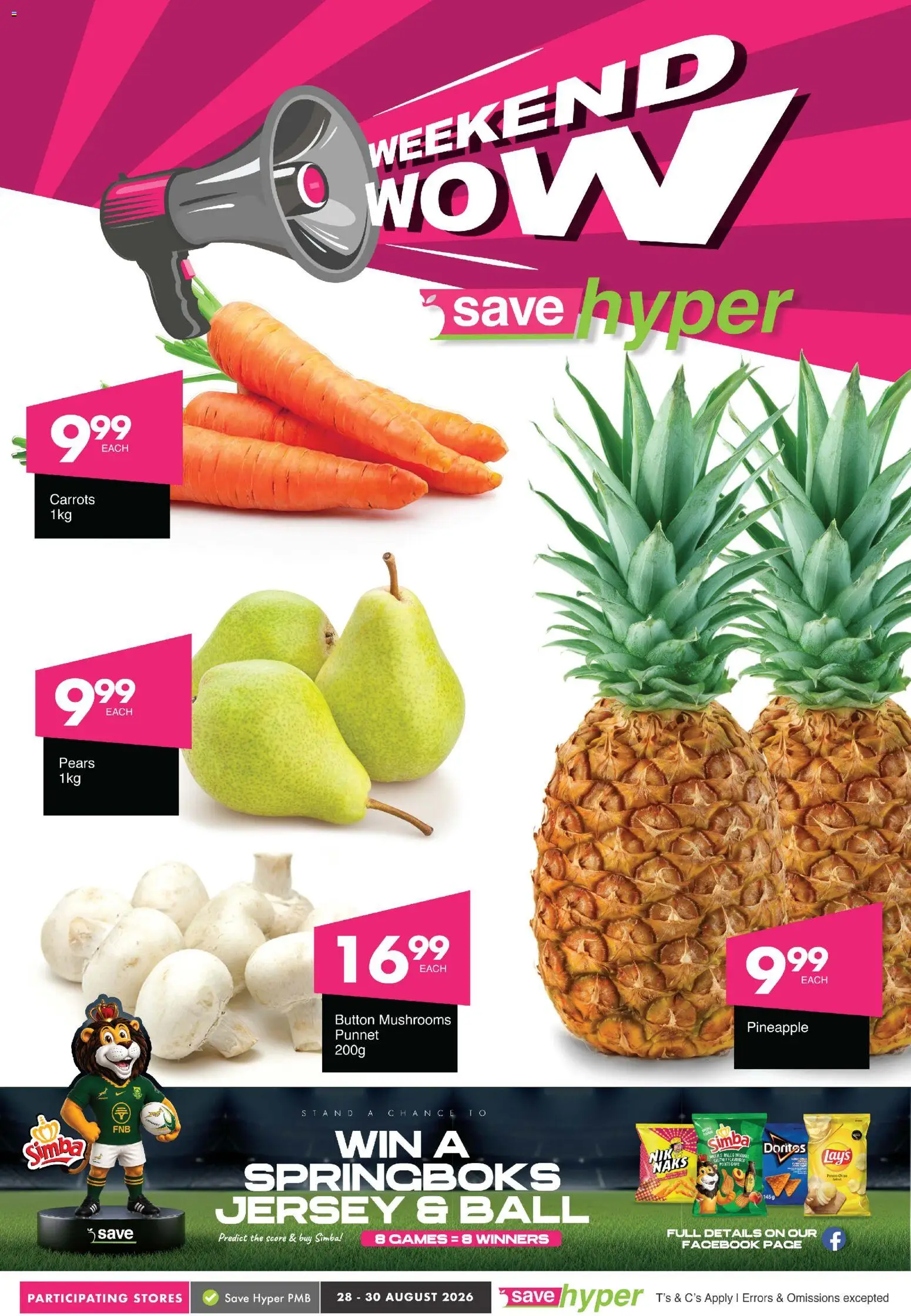 New Save catalogue – valid from 28/08/2026 | Page: 1 | Products: Pears, Chutney, Games, Carrots