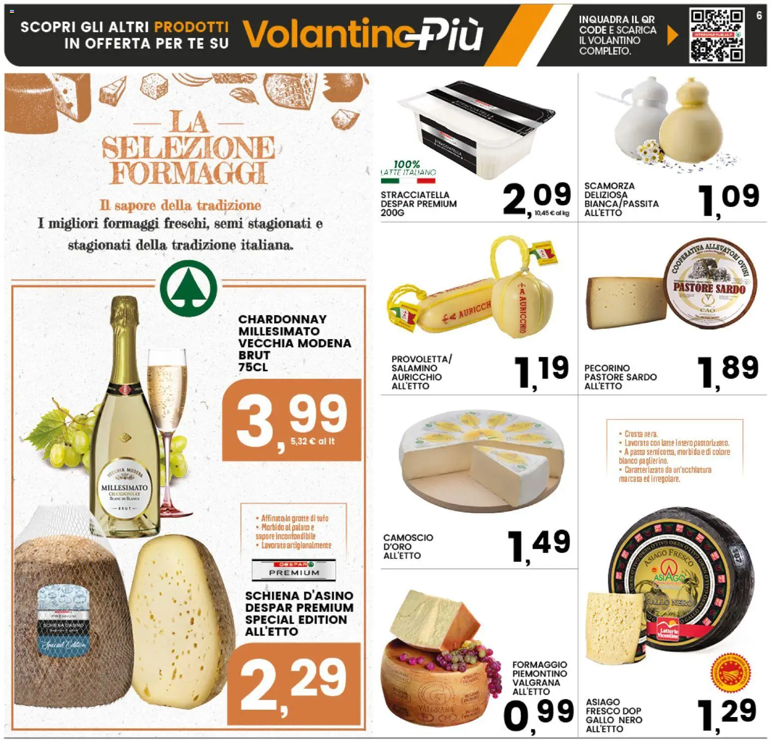 Volantino Interspar del 18.06.2026 | Pagina: 6 | Prodotti: Formaggio, Pasta, Pecorino, Stracciatella