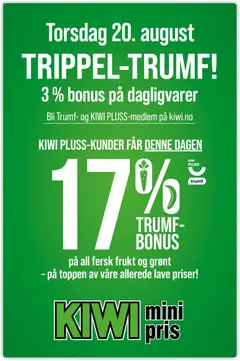 Forhåndsvisning av Kiwi TRIPPEL-TRUMF! gyldig fra 20/08/2026