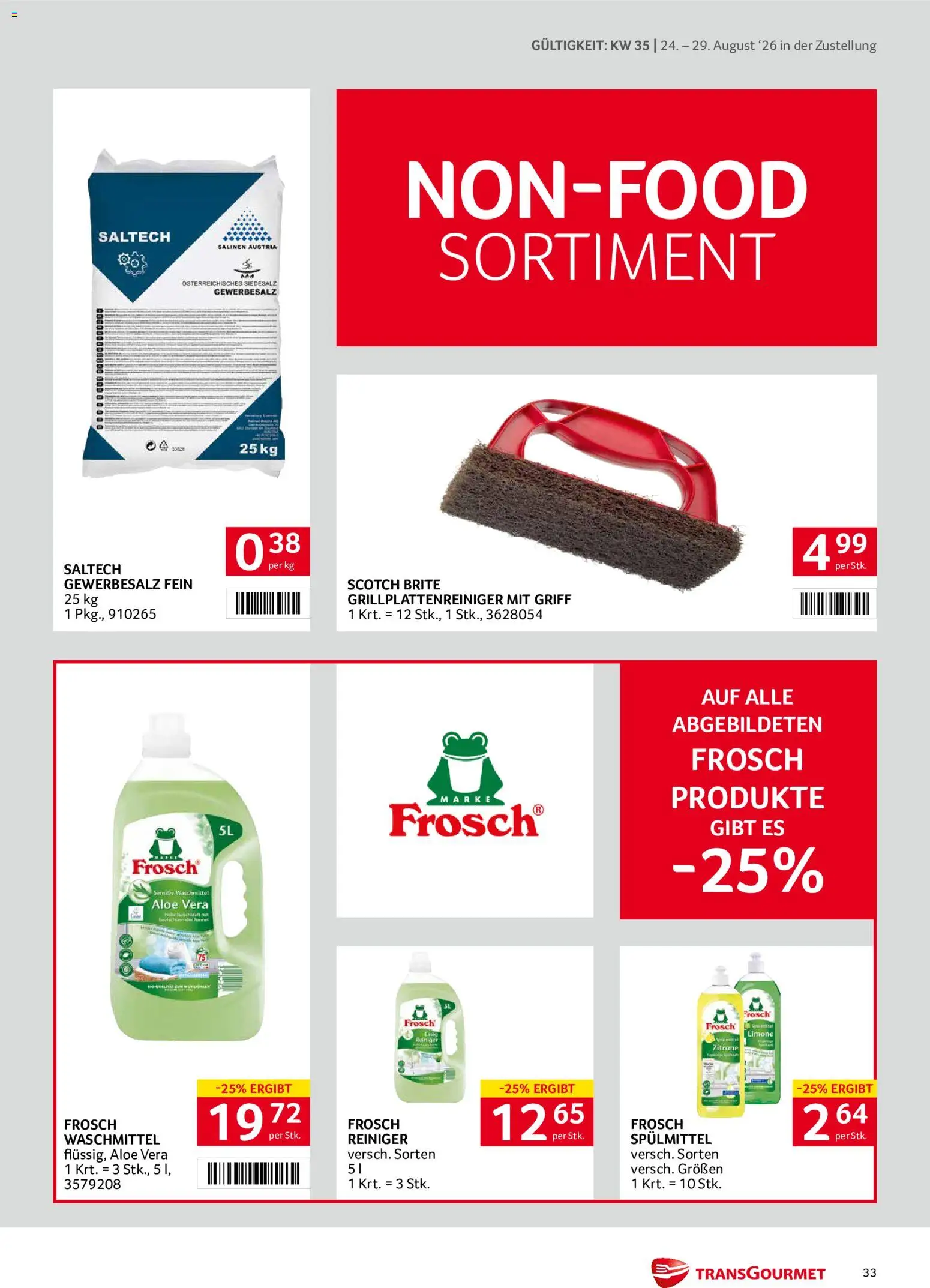 Transgourmet Zustellaktion gültig ab 24.08.2026 | Seite: 33 | Produkte: Zitrone, Waschmittel