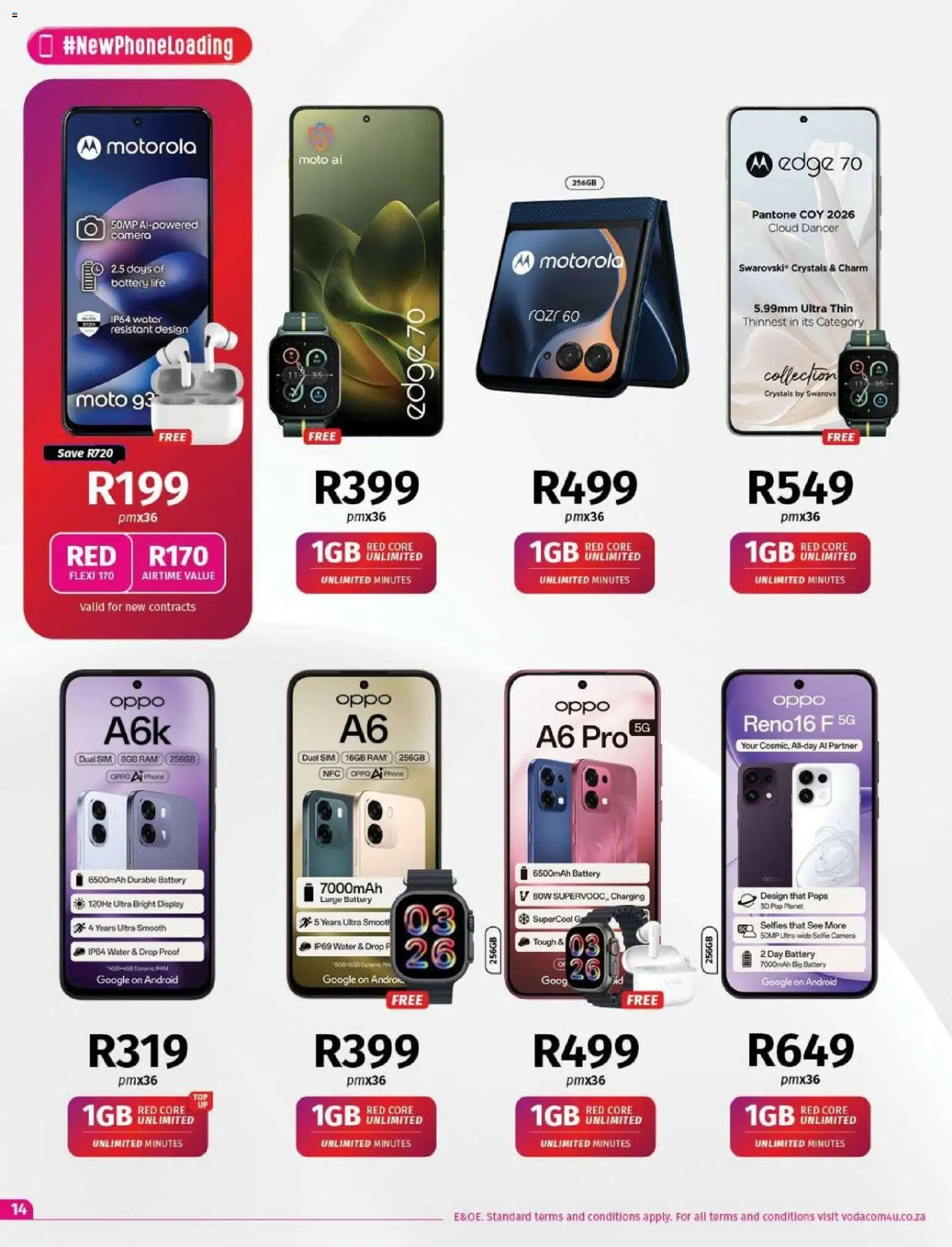 New Vodacom catalogue – valid from 01/10/2026 | Page: 14 | Products: Phone, Camera, Battery, Water