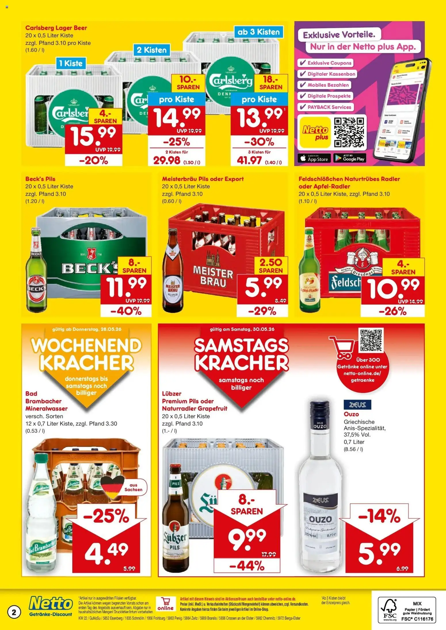 Netto Marken-Discount Prospekt Crossen An Der Elster – gültig ab 26.05.2026 | Seite: 2 | Produkte: Ouzo 12, Ouzo, Pils, Grapefruit