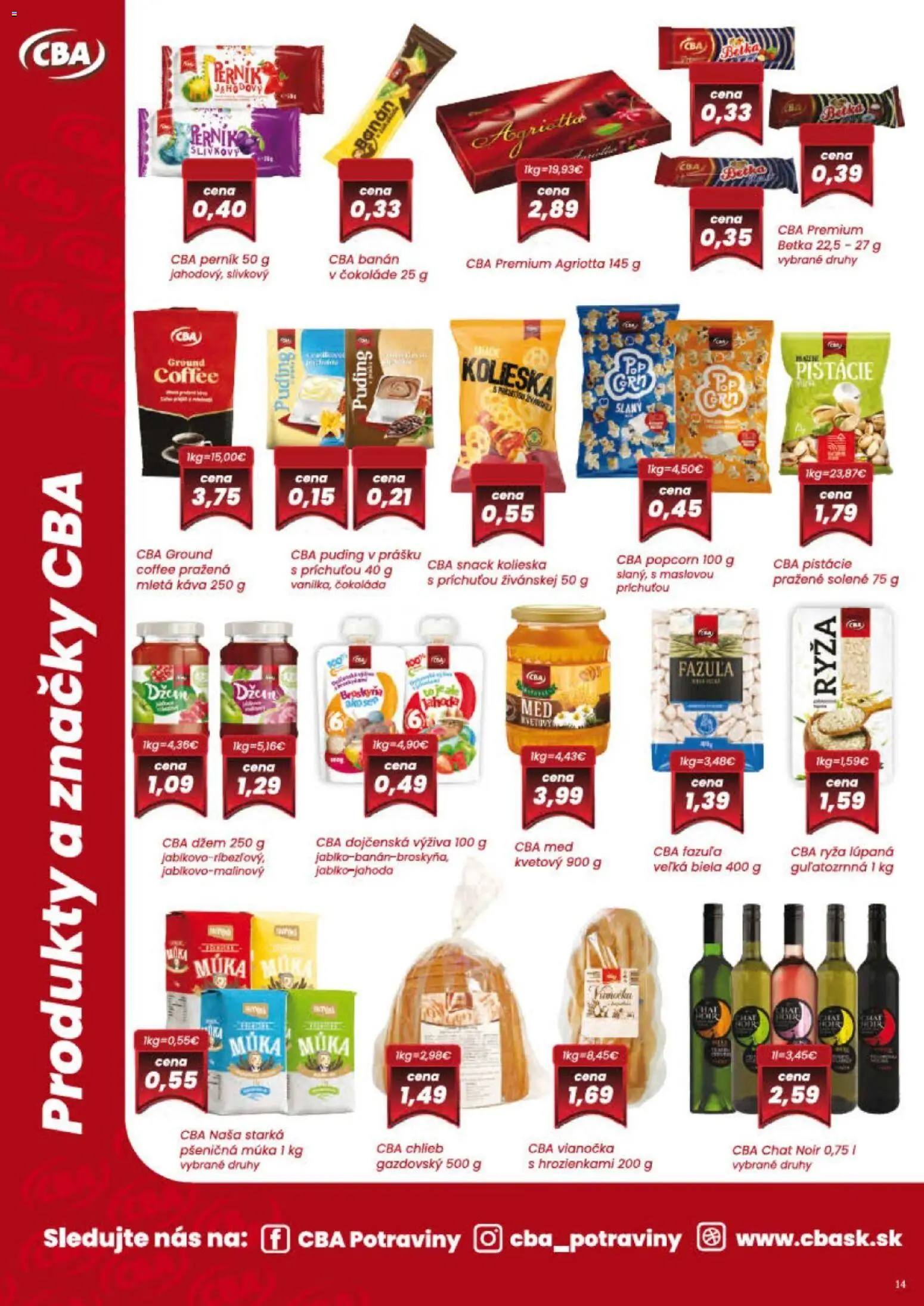 Nové KARMEN CBA akcie – leták je platný od 04.06.2026 | Strana: 14 | Produkty: Ryža, Puding, Čokoláda, Múka