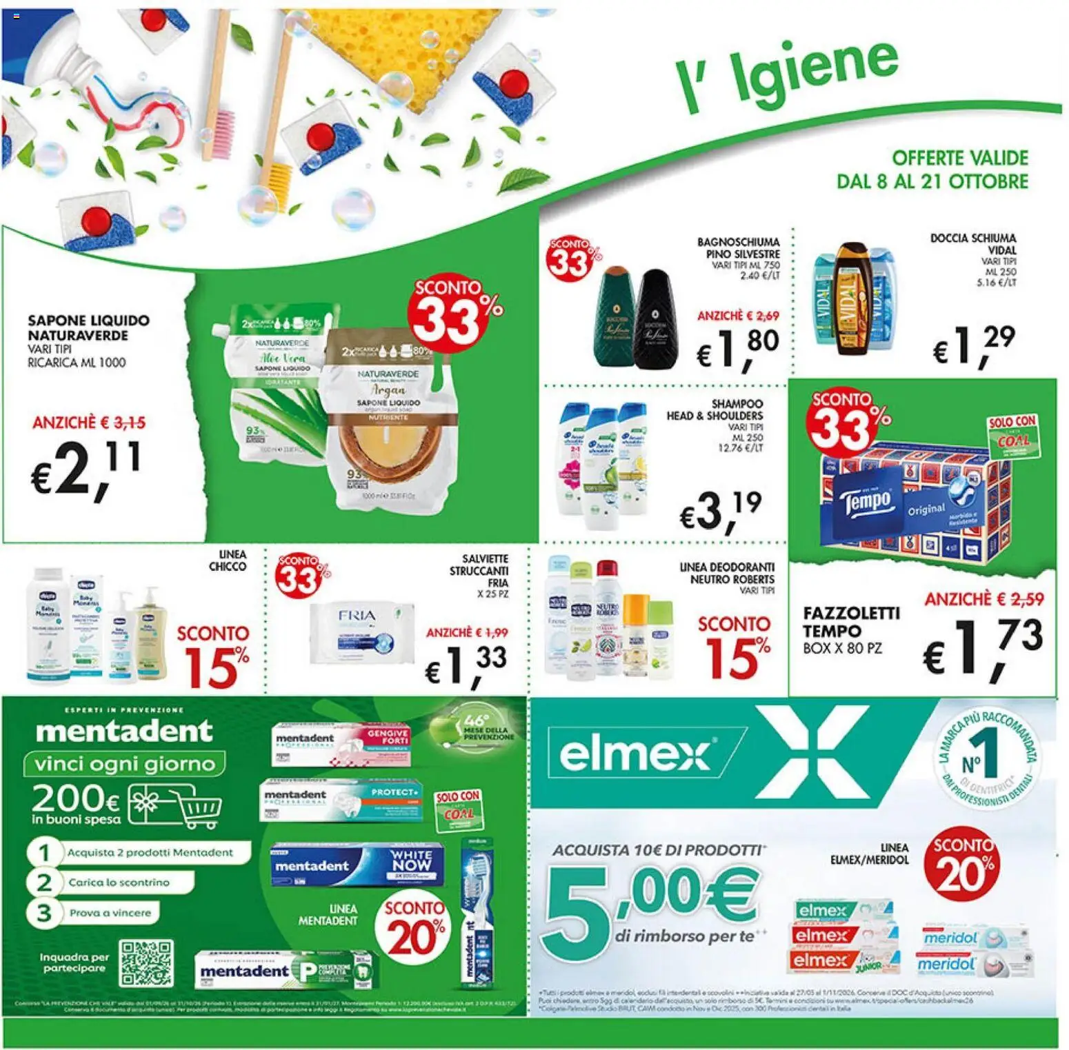 Volantino Coal del 08/10/2026 | Pagina: 26 | Prodotti: Schiuma, Bagnoschiuma, Fazzoletti, Doccia