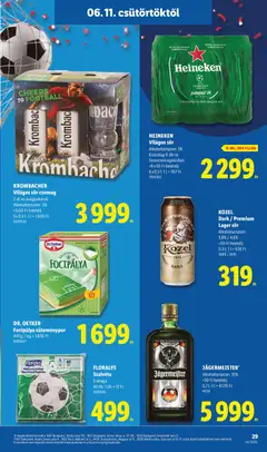 JÄGERMEISTER*, Alkoholtartalom: 35%, +50 Ft betétdíj, 0,7 l; 1 l = 8570 Ft - amely érvényes a következő dátumtól: 11.06.2026 | Oldal: 29 | Termékek: Jägermeister, Heineken, Sör