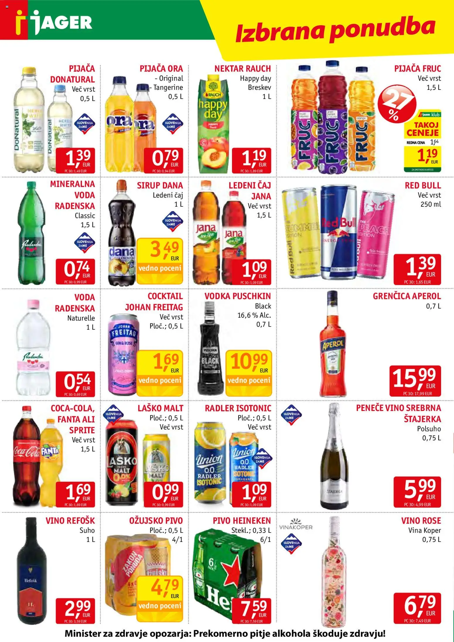 Novi Jager katalog ponudbe – veljaven od 01.07.2026 | Stran: 12 | Izdelki: Ledeni čaj, Caj, Vodka, Voda