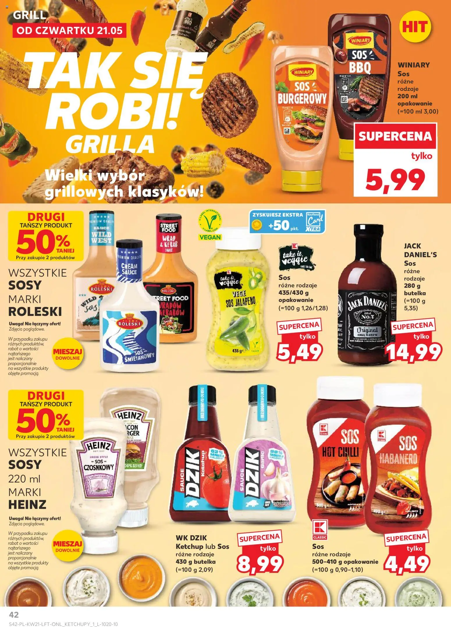 Kaufland Polsko leták od 21.05.2026 | Strana: 42 | Produkty: Veggie, Vegan, Kebab, Jack Daniel’s