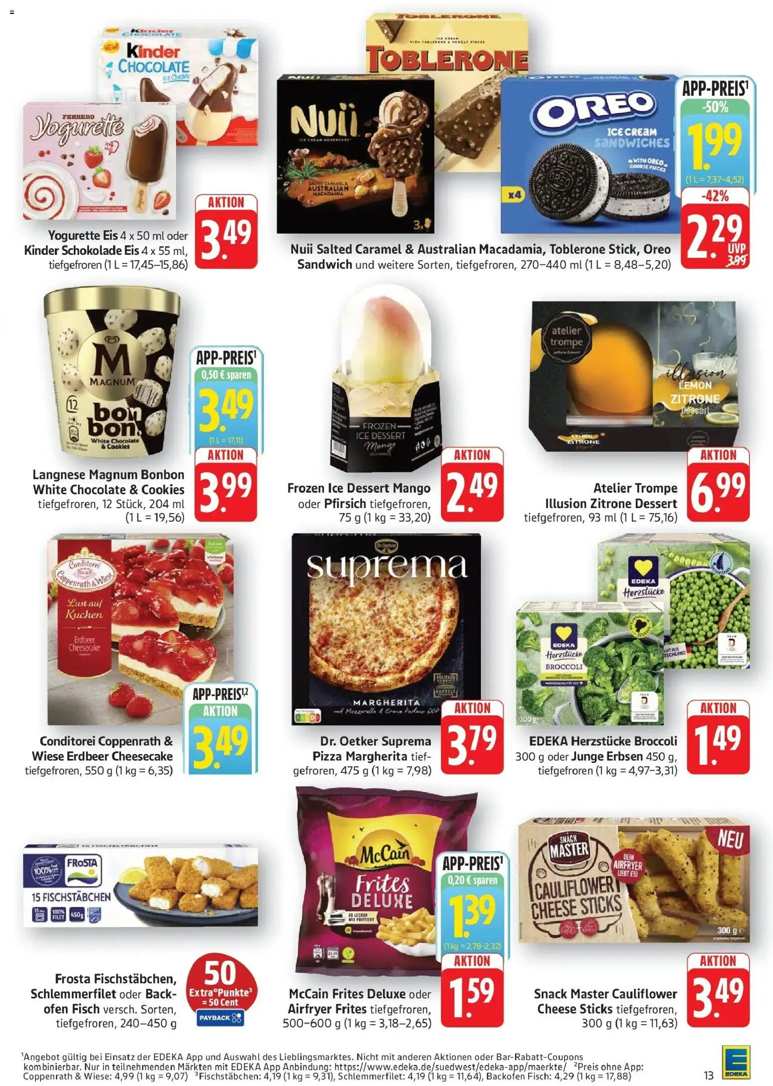 Edeka Prospekt Filderstadt-Bonlanden (ab 17.08.2026) » Angebote Online | Seite: 13 | Produkte: Yogurette, Schokolade, Mozzarella, Pfirsich