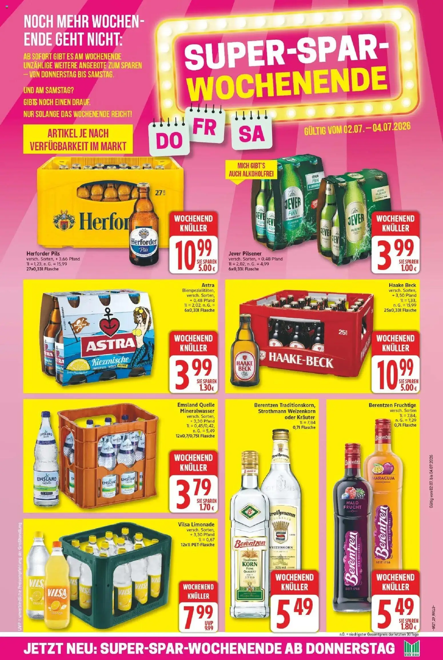 Marktkauf - Wochenangebote – gültig ab 28.06.2026 | Seite: 31 | Produkte: Astra, Limonade, Jever, Berentzen