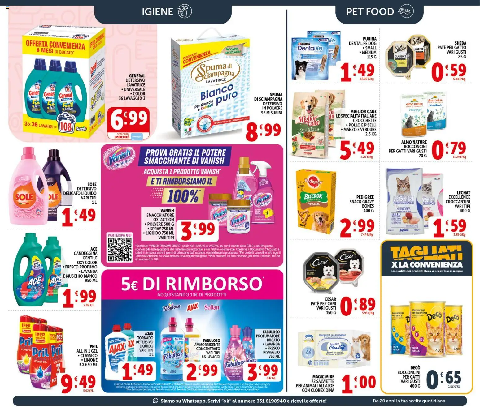 Volantino Decò del 20.05.2026 | Pagina: 19 | Prodotti: Pollo, Candeggina, Crocchette, Piselli