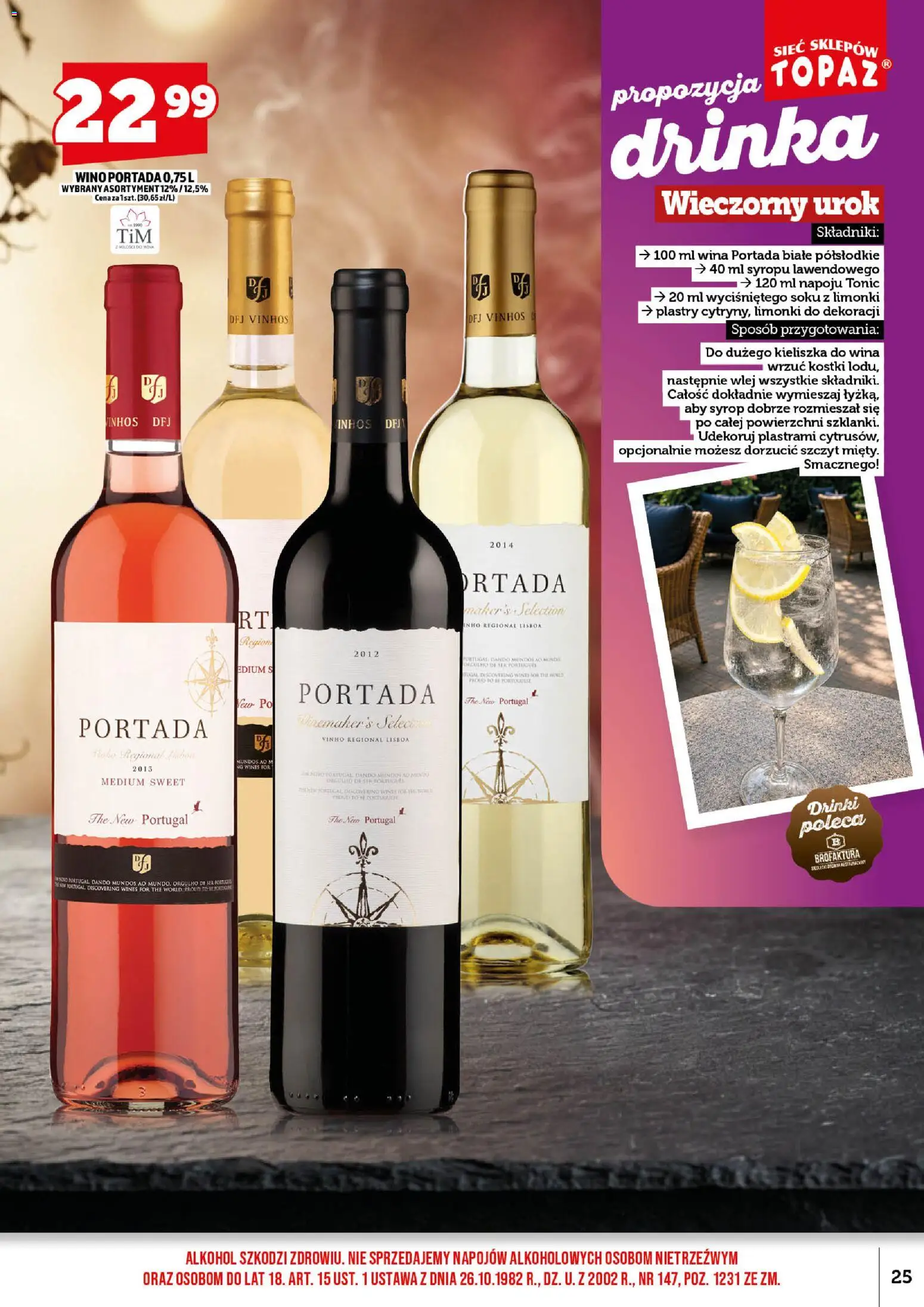 Topaz gazetka alkoholowa od 01.09.2026 | Strona: 27 | Produkty: Wino portada, Deser, Wino, Alkohol