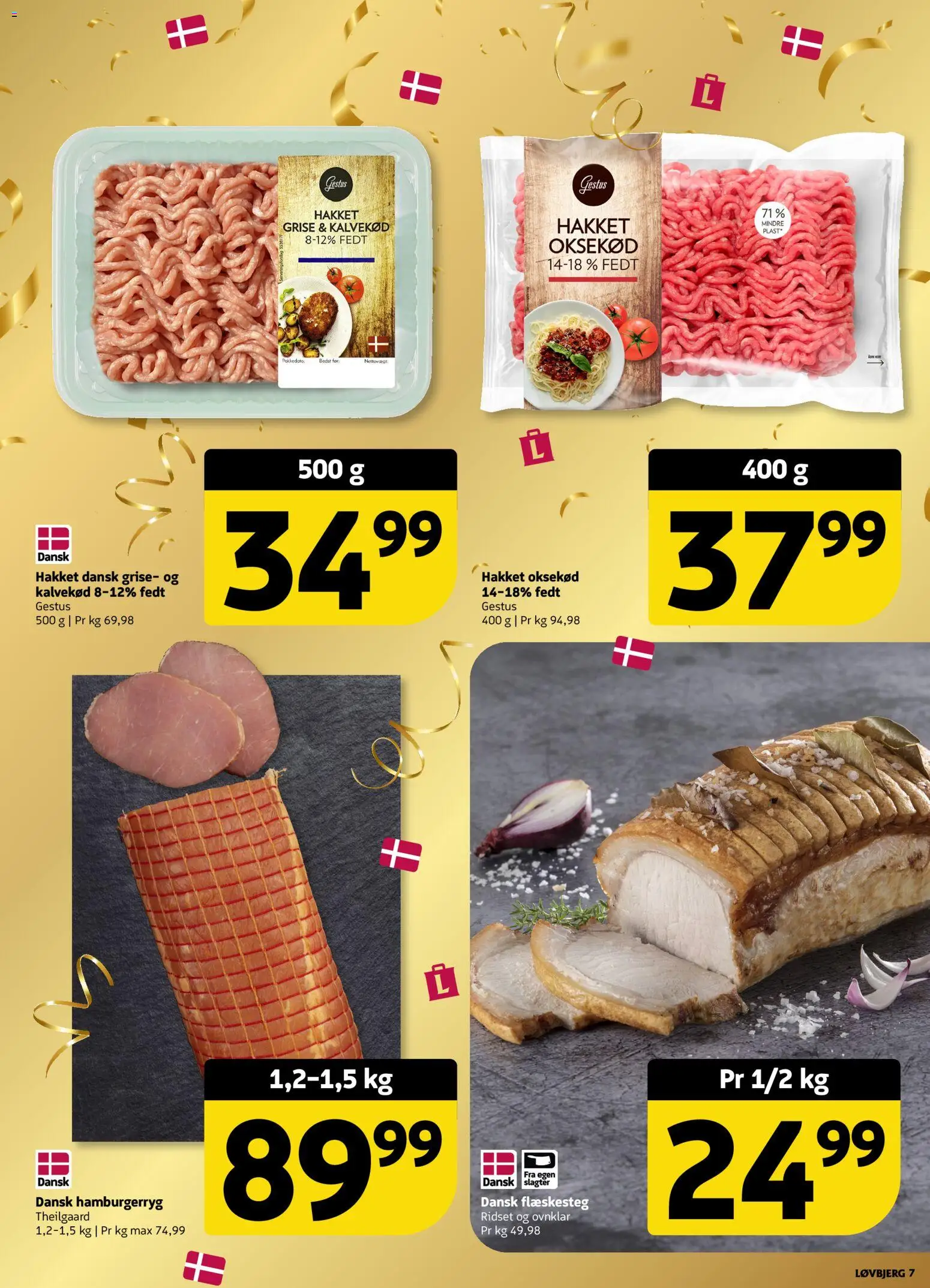 Løvbjerg tilbudsavis – gyldig fra 29.05.2026 | Side: 7 | Produkter: Oksekød, Flæskesteg, Hamburgerryg