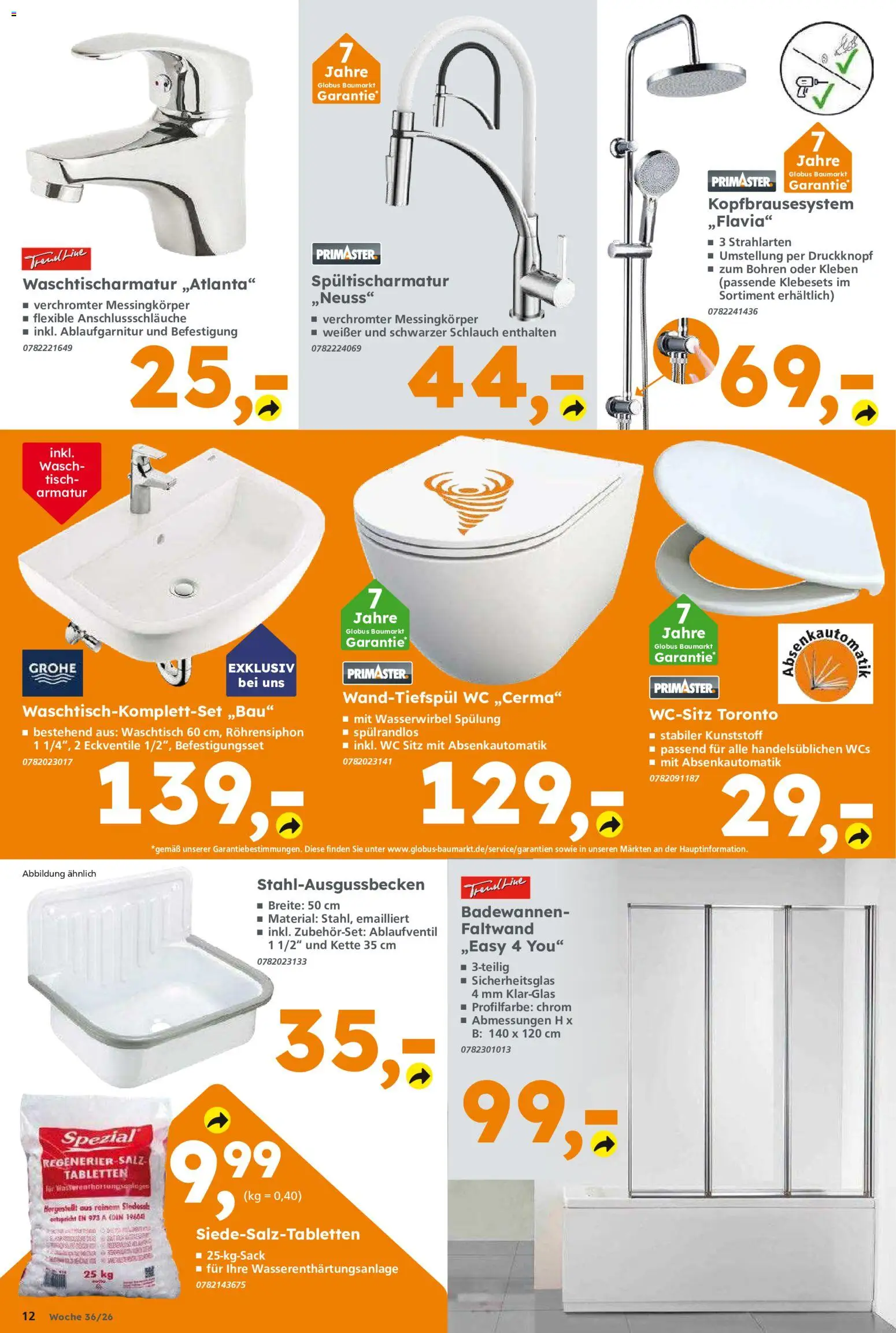 Globus Baumarkt Prospekt Berlin-Treptow – gültig ab 31.08.2026 | Seite: 12 | Produkte: WC Sitz, Armatur, Waschtisch, Spülung