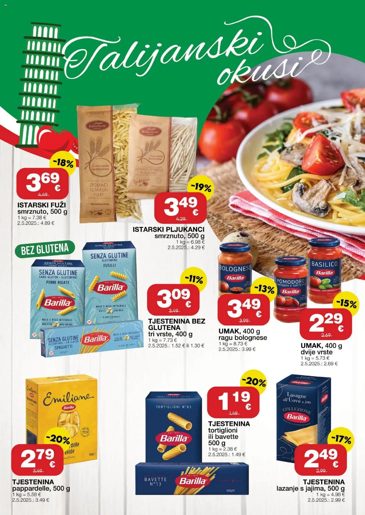 Stanić Diskont katalog | vrijedi od 16.04.2026 | Stranica: 4 | Proizvodi: Lasagne, Klima, Tjestenina, Barilla