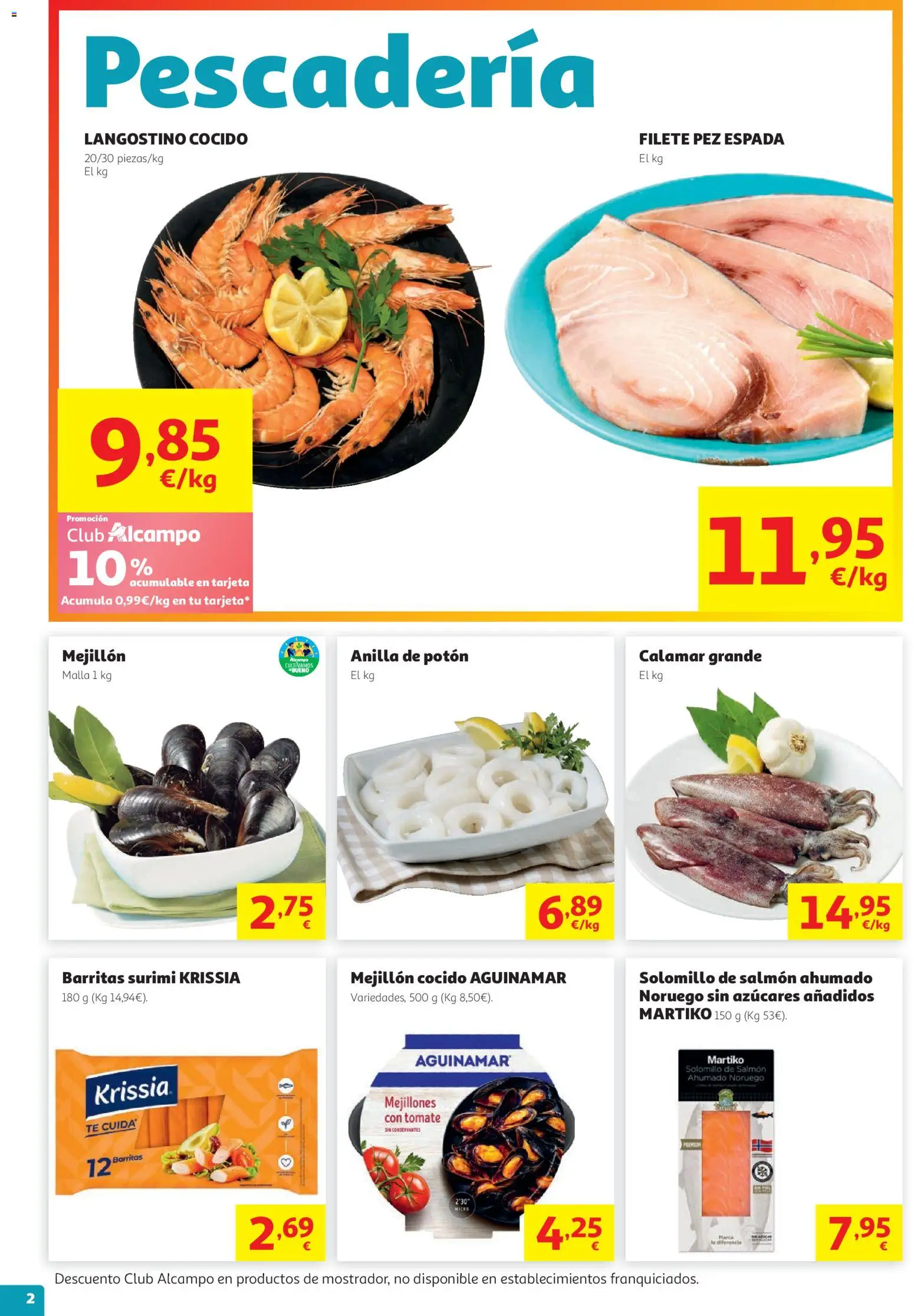 Alcampo HG Nacional Litoral │ válido desde el 15/07/2026 | Página: 2 | Productos: Té, Salmón ahumado, Filete, Langostino