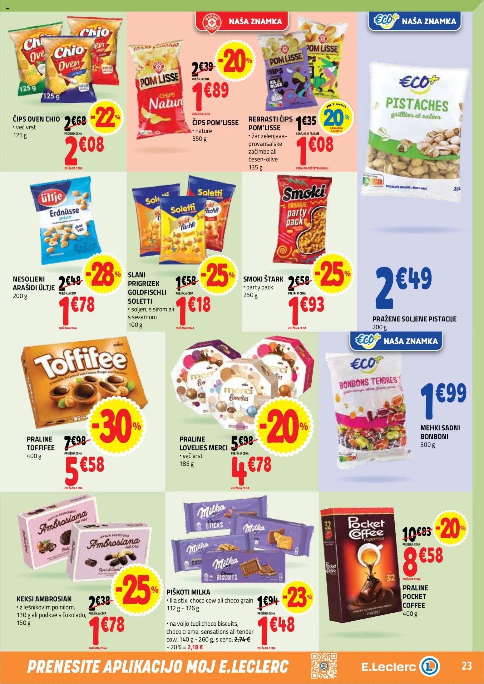 Novi E.leclerc katalog ponudbe – veljaven od 07.10.2026 | Stran: 23 | Izdelki: Keksi, Piskoti, Zacimbe, Zelenjava
