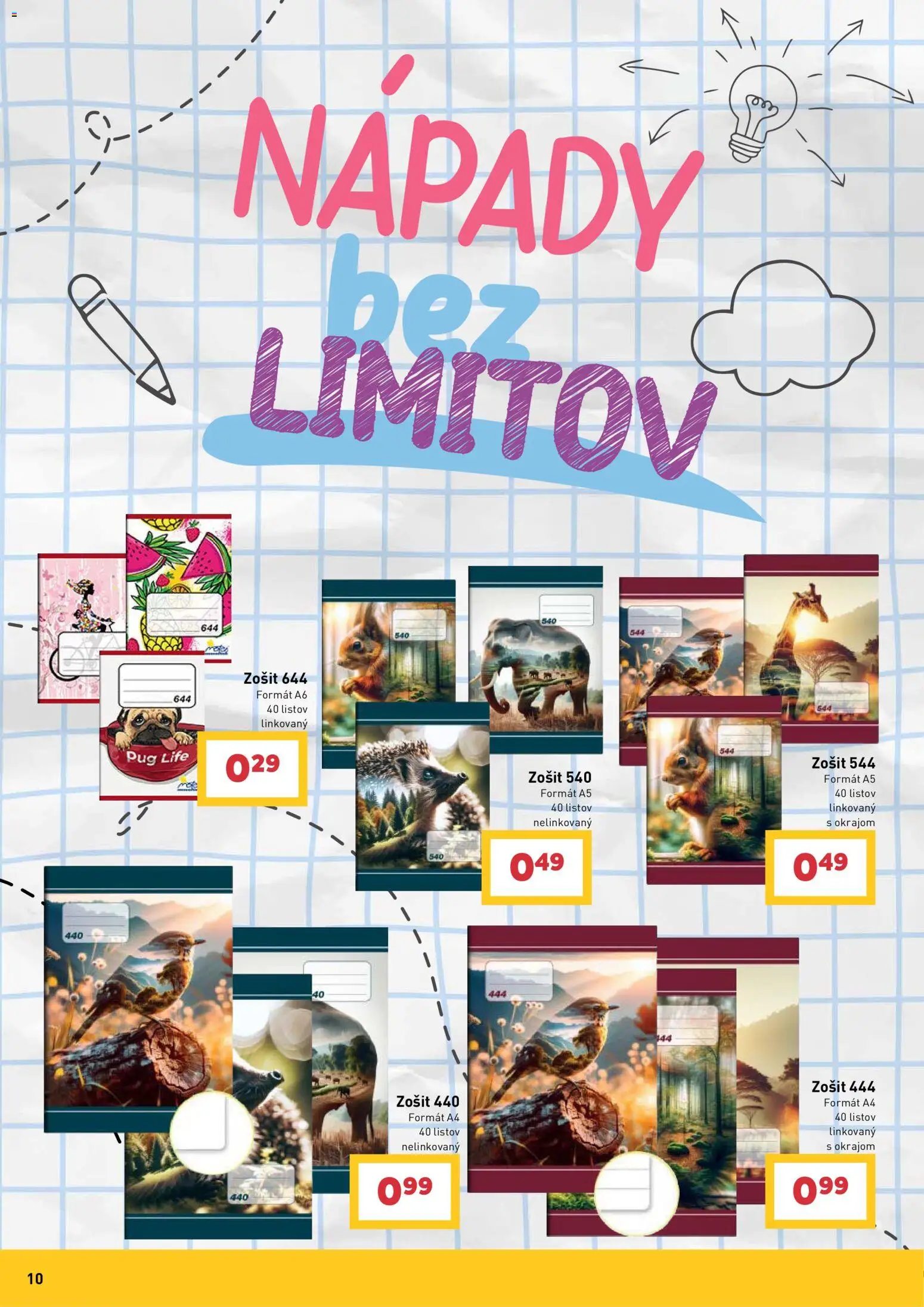 Nové Billa akcie – leták je platný od 09.09.2026 | Strana: 10 | Produkty: Zošit, Notebook