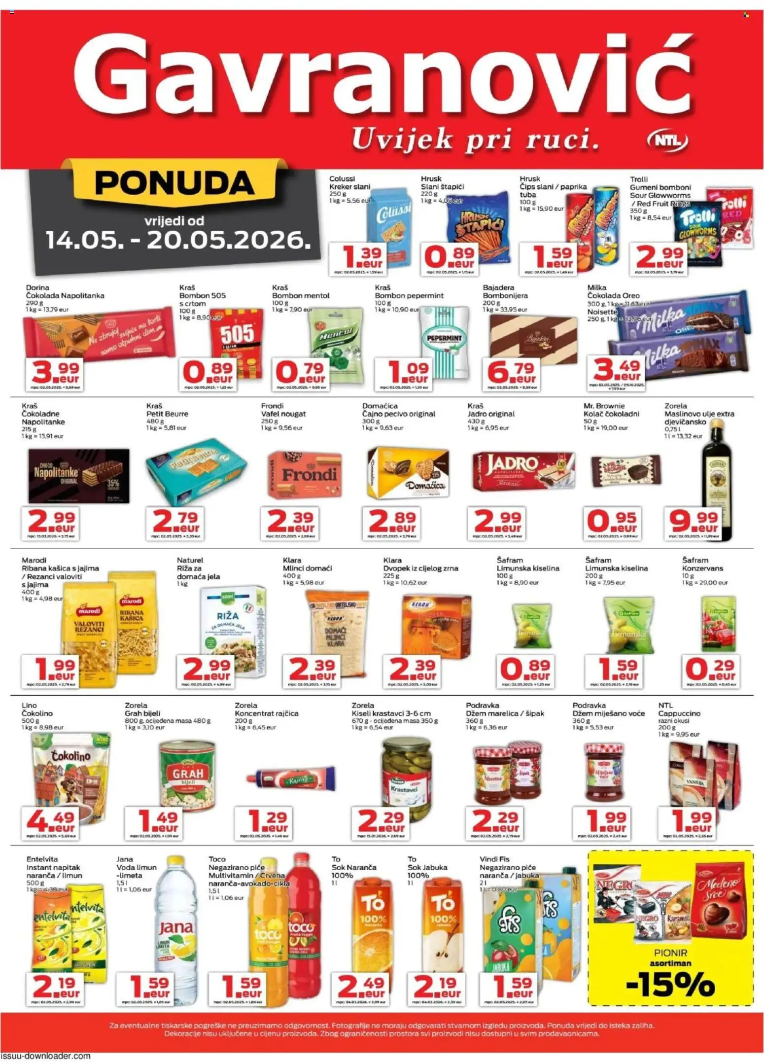 Gavranović katalog | vrijedi od 14.05.2026 | Stranica: 1