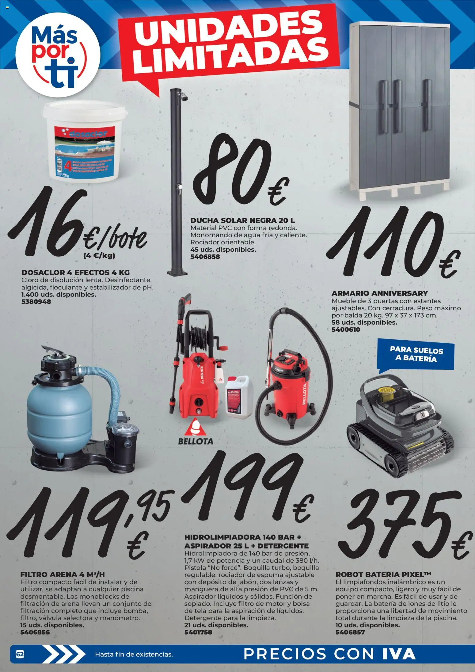 BigMat - Jardin y Piscinas 2026 │ válido desde el 23.03.2026 | Página: 62 | Productos: Hidrolimpiadora, Manguera, Robot, Ducha