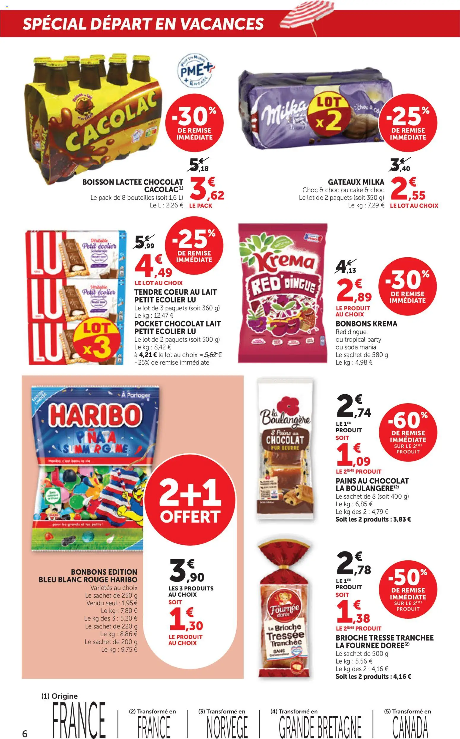 {H1} | Page: 6 | Produits: Lait, Beurre, Chocolat, Bonbons