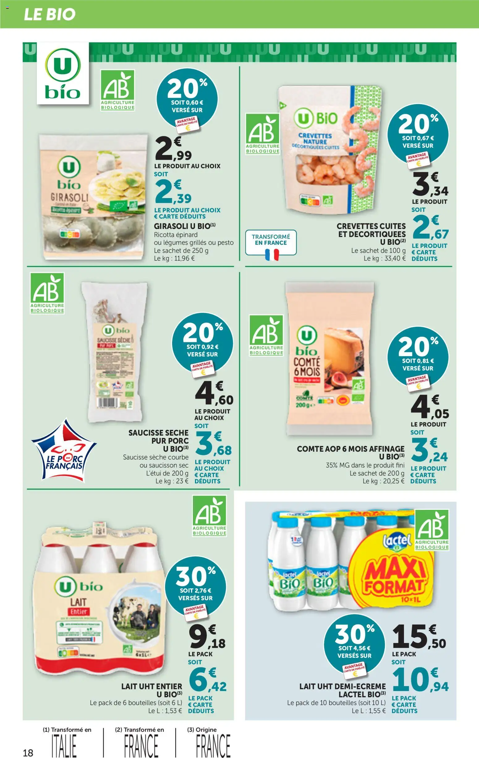 {H1} | Page: 18 | Produits: Crevettes, Pesto, Saucisse, Porc