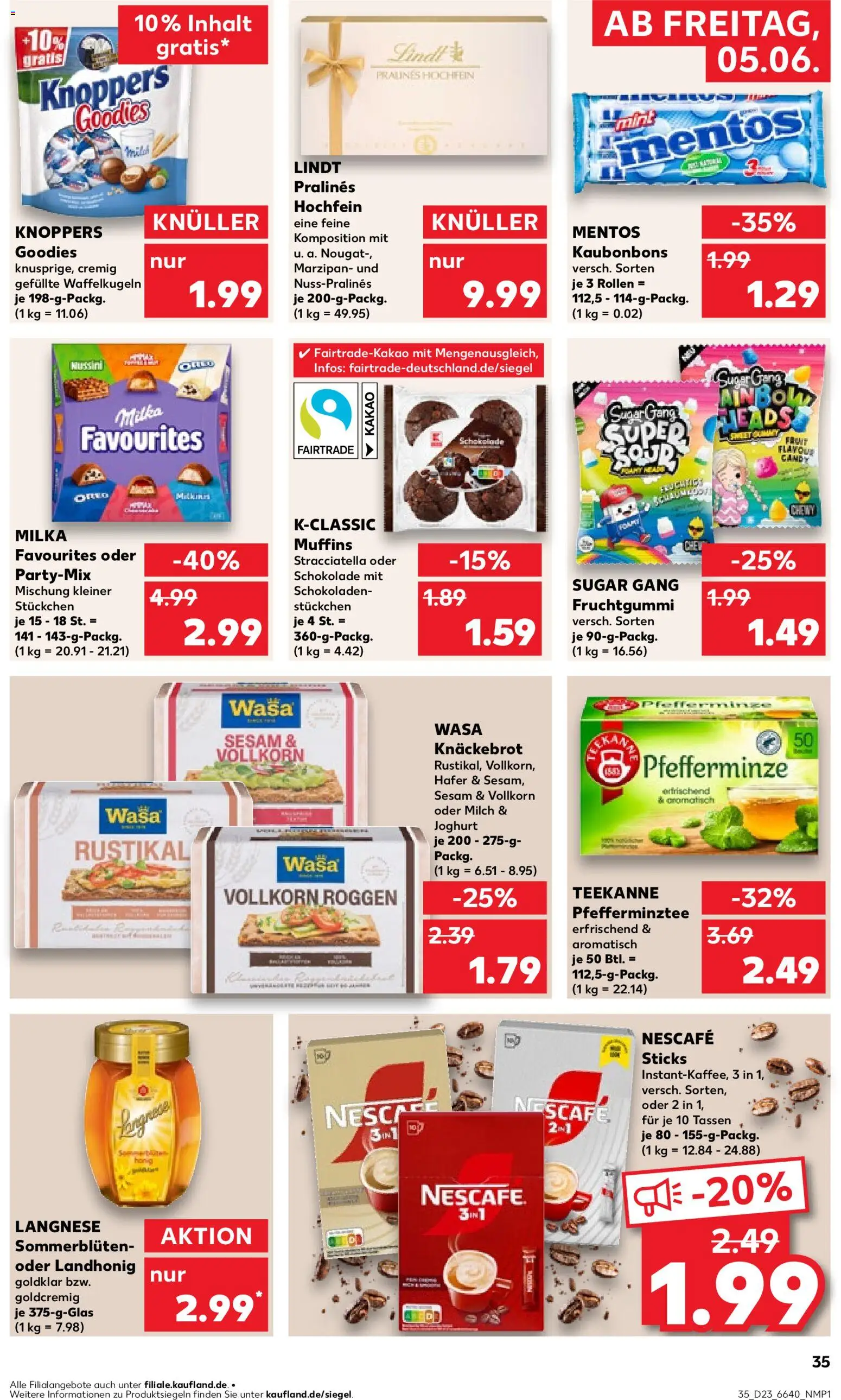 Kaufland Německo leták od 04.06.2026 | Strana: 35 | Produkty: Milka, Knoppers, Teekanne, Nescafé