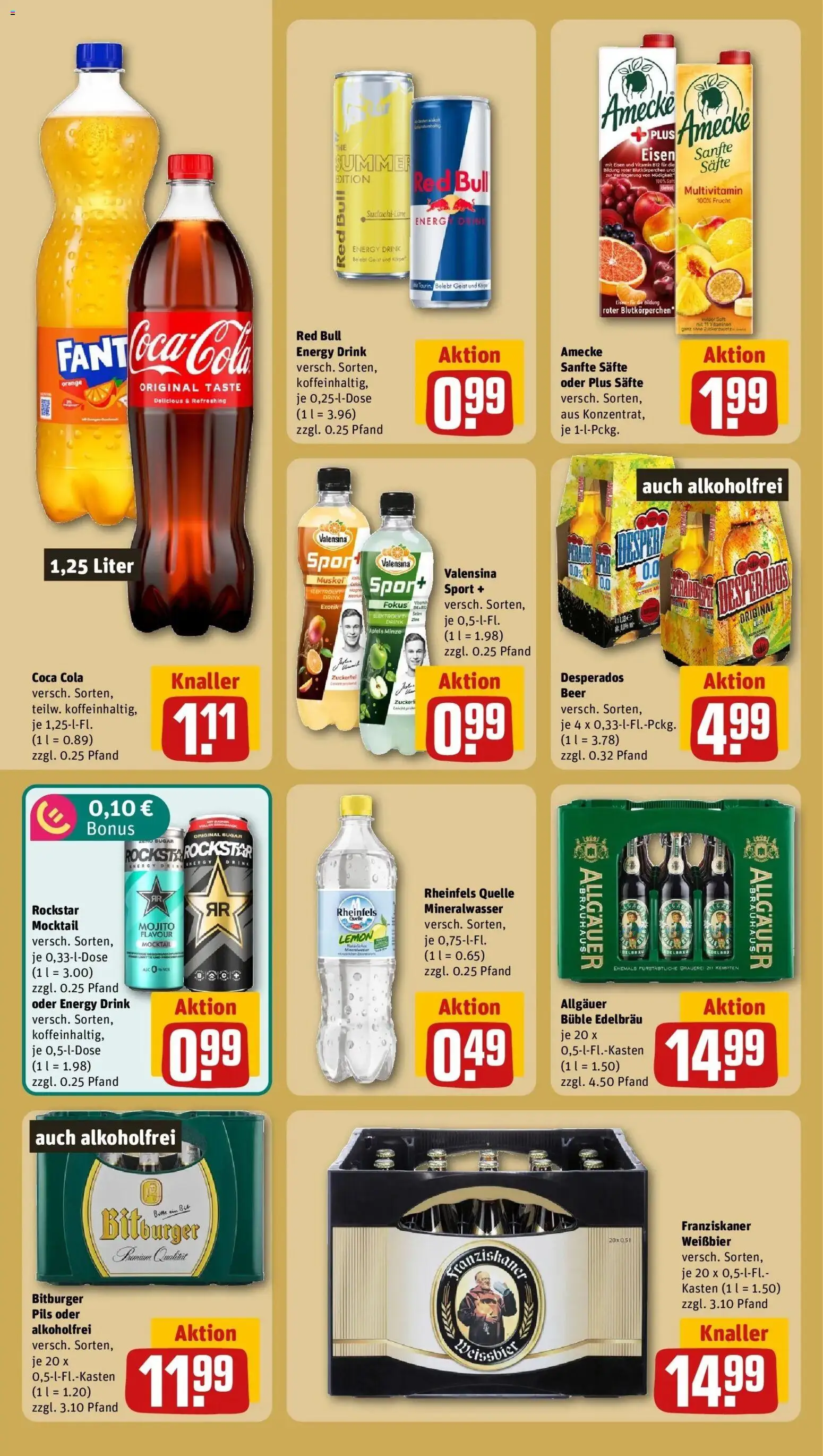 REWE Prospekt ab 03.08.2026 zum Blättern » Angebote | Seite: 16 | Produkte: Red bull, Cola, Bier, Rheinfels quelle