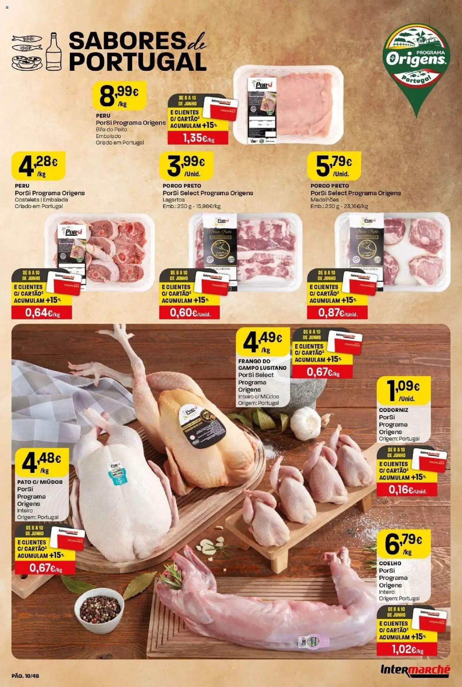 Intermarché - Isto é que são preços BAIXOS! │ válido de 04/06/2026 | Página: 10 | Produtos: Frango, Peru, Coelho