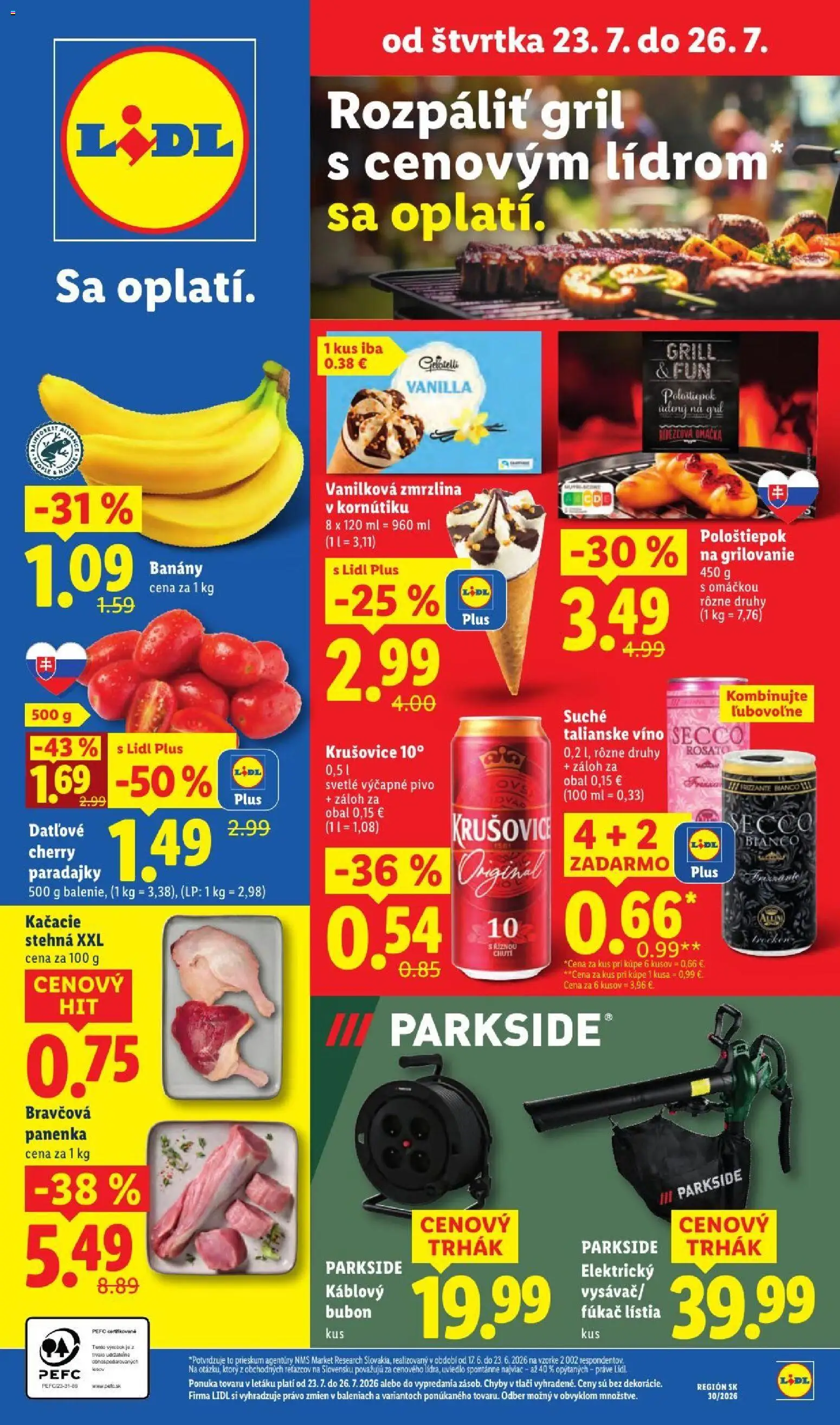 Nové Lidl akcie – leták je platný od 20.07.2026 | Strana: 70 | Produkty: Gril, Parkside, Bravčová panenka, Krušovice