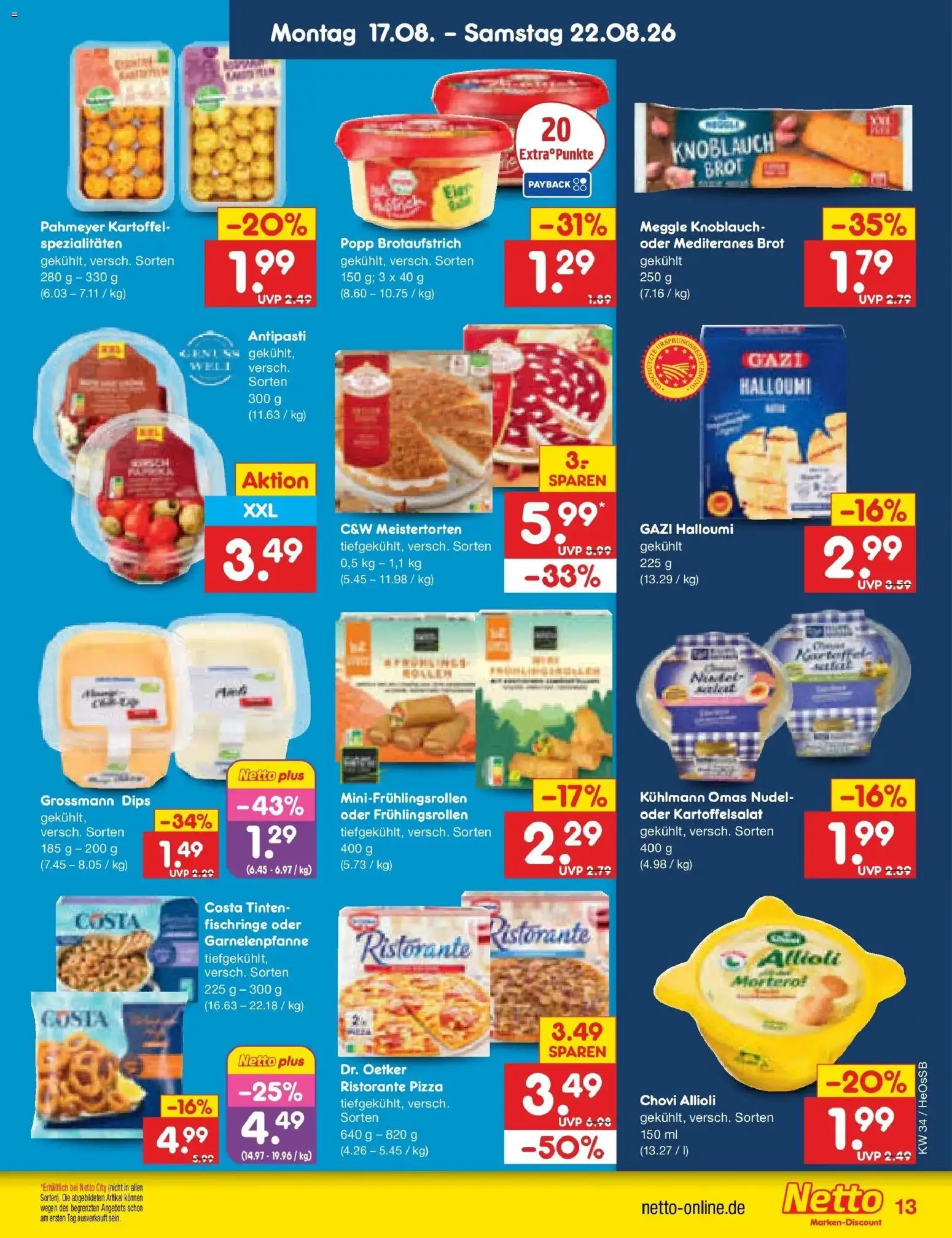 Netto Marken-Discount Prospekt Kröpelin – gültig ab 17.08.2026 | Seite: 17 | Produkte: Ristorante, Spezialitäten, Knoblauch, Pizza