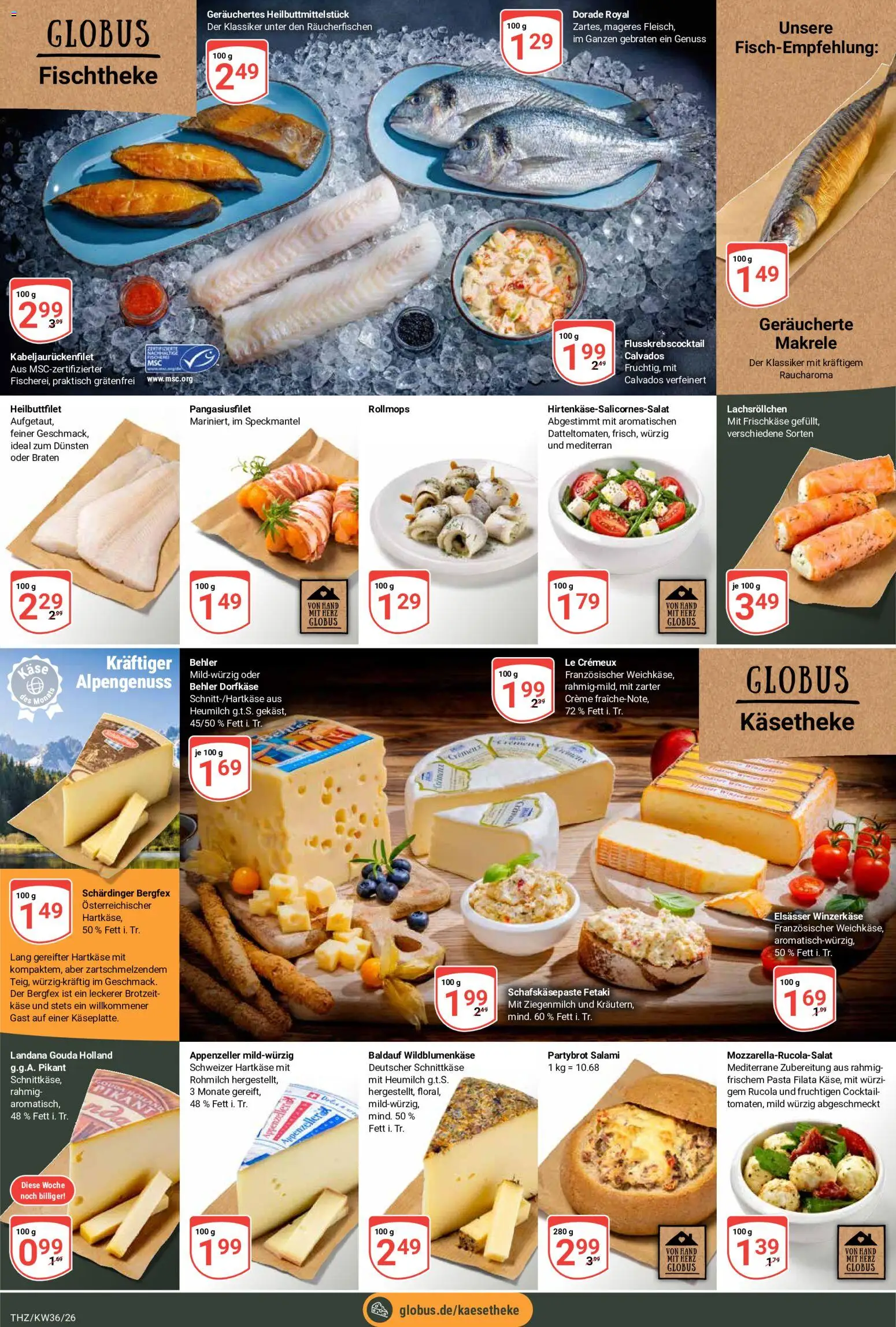 Globus Prospekt Theißen – gültig ab 31.08.2026 | Seite: 11 | Produkte: Käse, Gouda, Rucola, Pasta