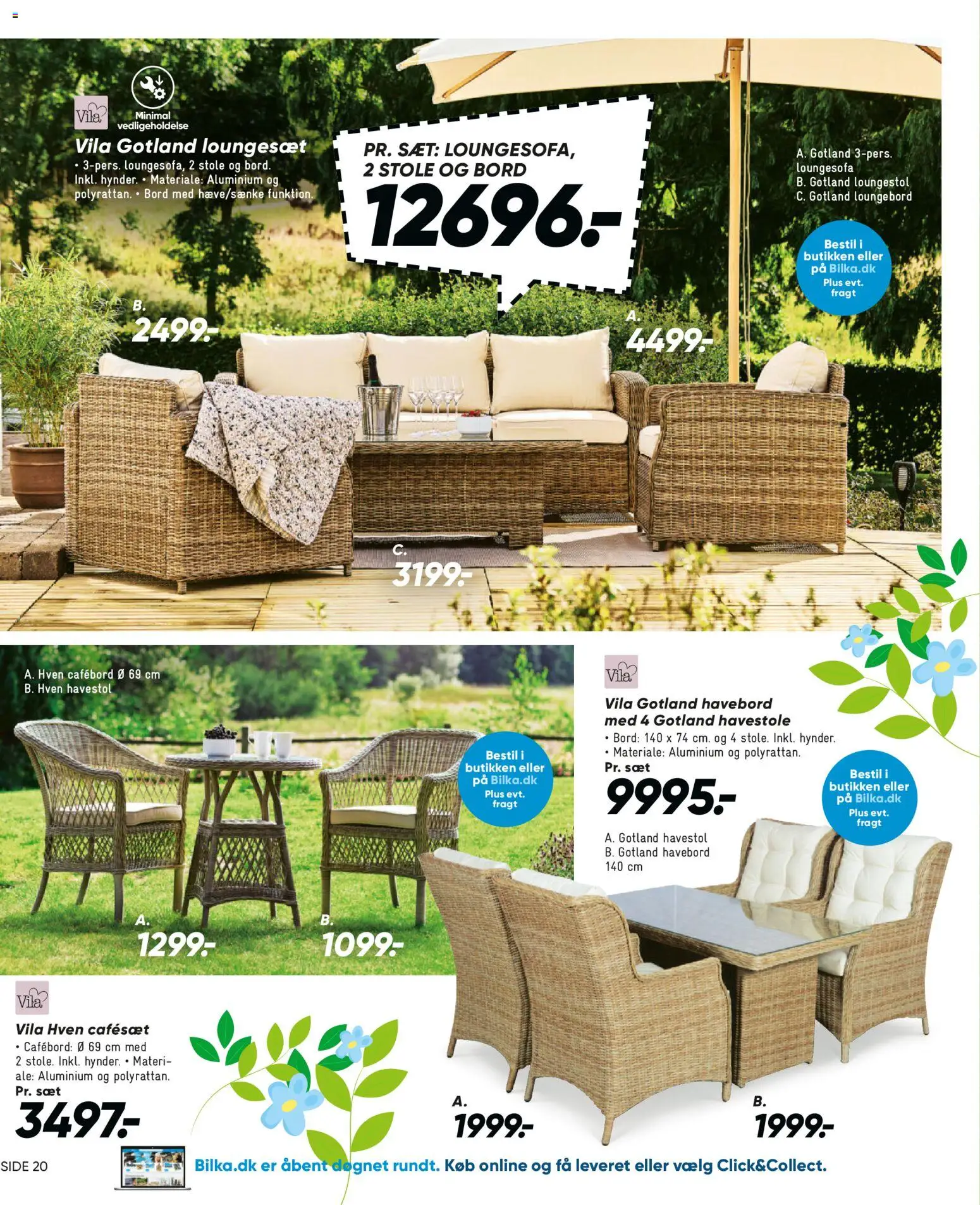 Bilka tilbudsavis – gyldig fra 27.03.2026 | Side: 20 | Produkter: Bord, Havestole, Loungesæt