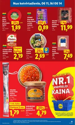 LIDL leidinys galioja nuo 08.06.2026 | Puslapis: 31 | Prekių: Salotos, Silkių filė, Dešra, Krepšelis