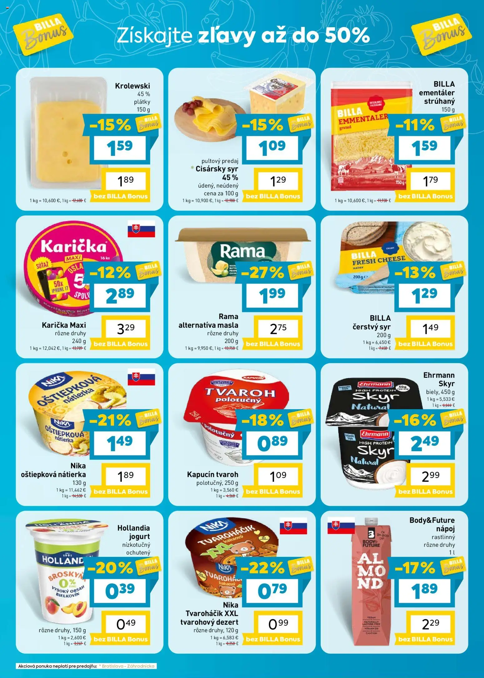 Nové Billa akcie – leták je platný od 26.08.2026 | Strana: 3 | Produkty: Jogurt, Skyr, Protein, Rama