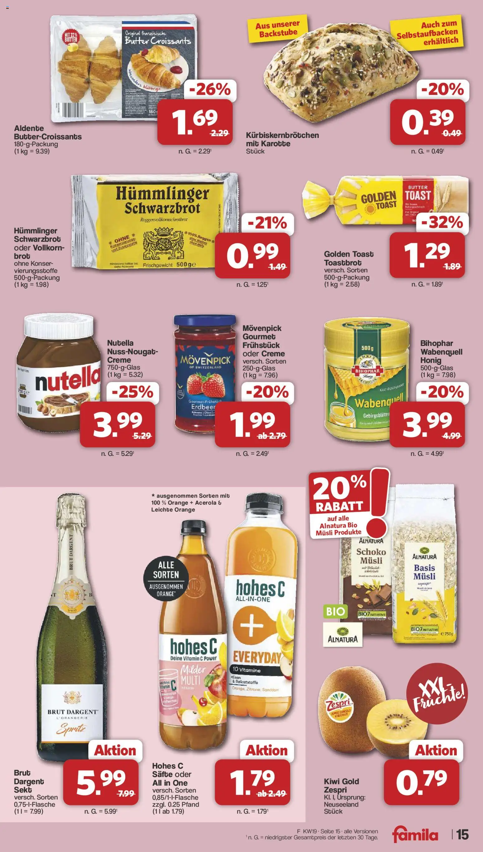 Famila Nordwest Prospekt 	 – gültig ab 04.05.2026 | Seite: 15 | Produkte: Butter, Toastbrot, Brut dargent, Karotte