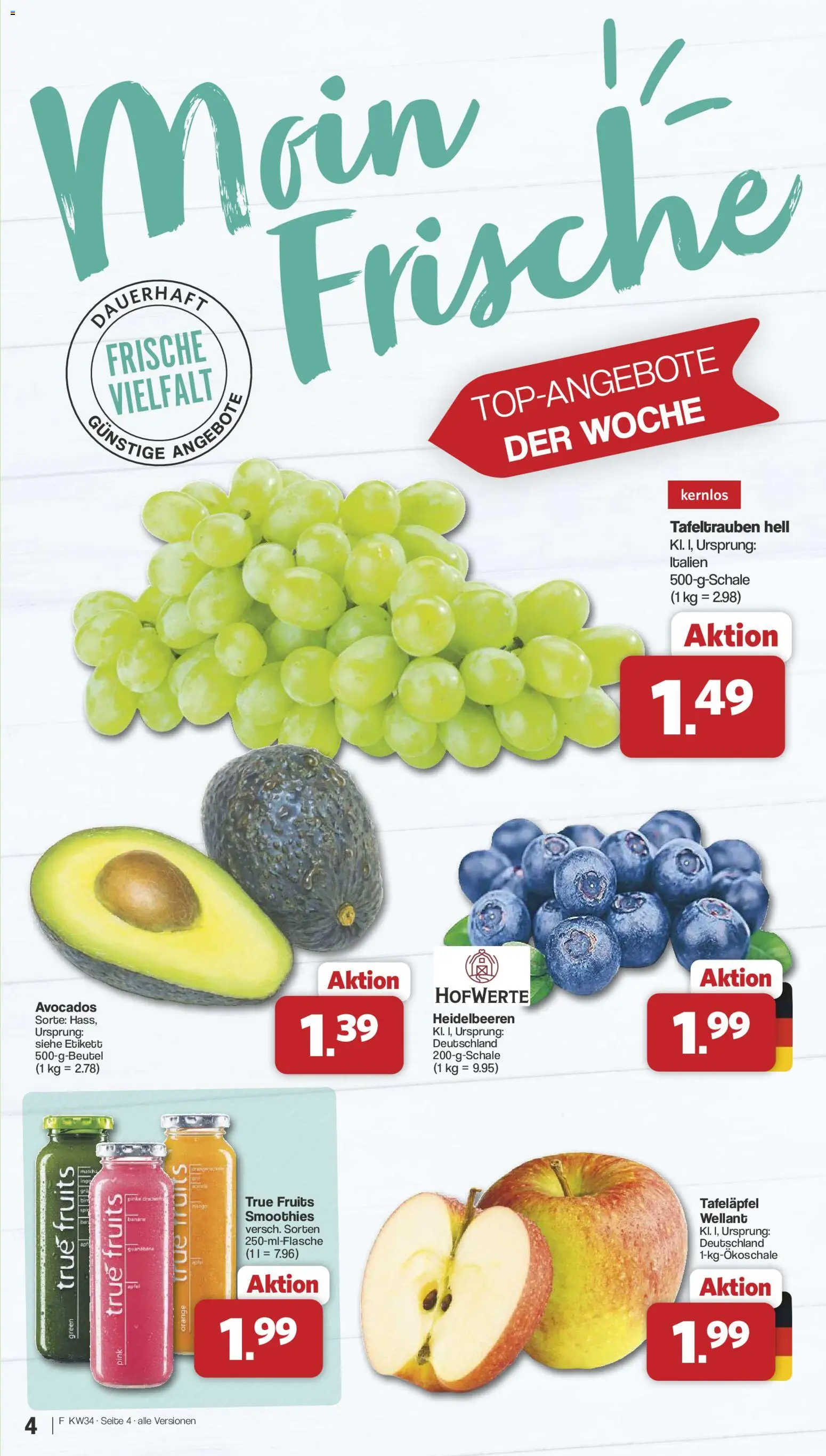 Famila Nordwest Prospekt – gültig ab 17.08.2026 | Seite: 4 | Produkte: Äpfel, Heidelbeeren