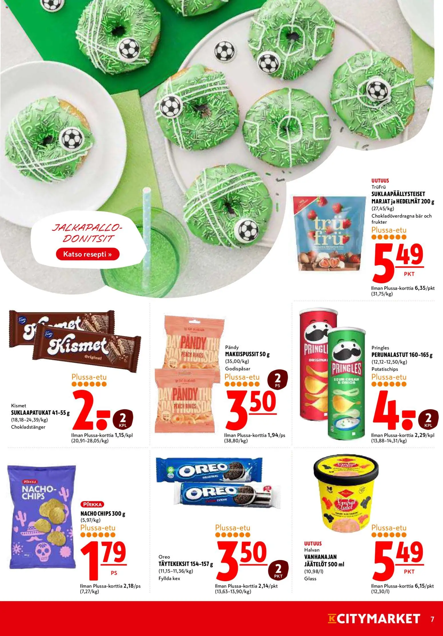 K-Citymarket tarjoukset – voimassa 11.05.2026 alkaen | Sivu: 7 | Tuotteet: Jalkapallo, Makeispussit, Oreo, Suklaapatukat