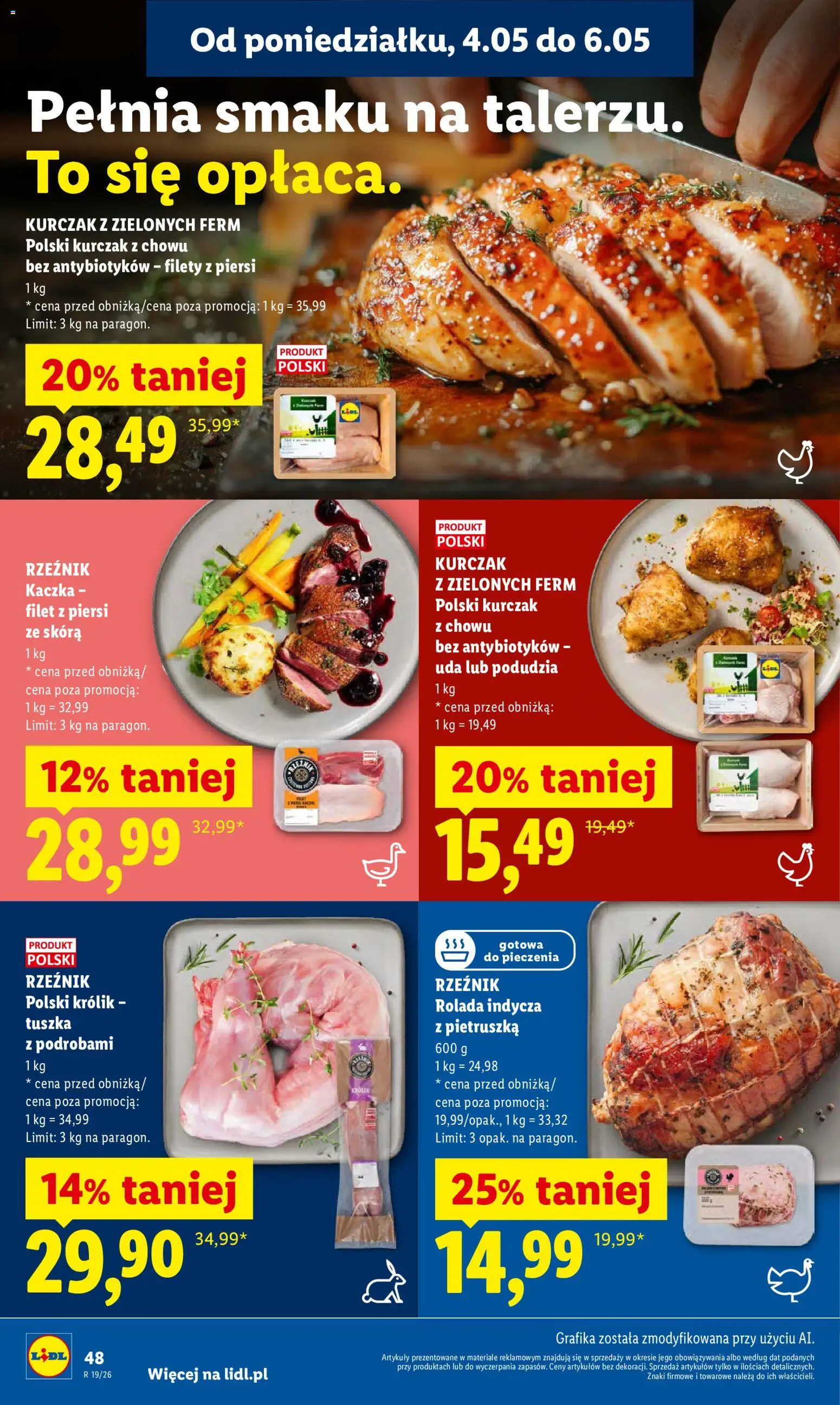 Lidl gazetka od 04.05.2026 | Strona: 50 | Produkty: Kurczak, Piersi, Rolada, Kaczka