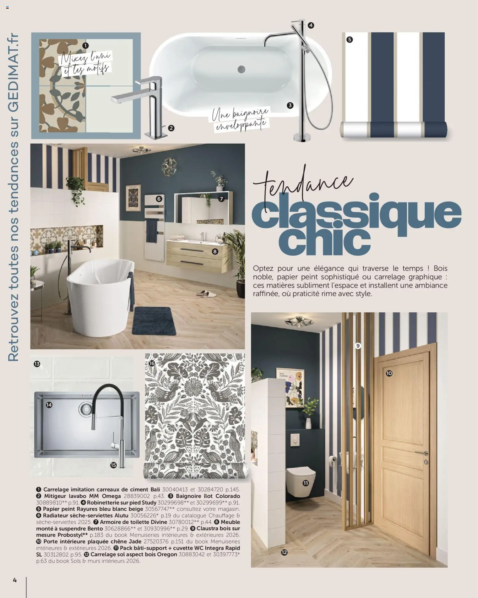 {H1} | Page: 4 | Produits: Porte, Lavabo, Radiateur, Papier peint