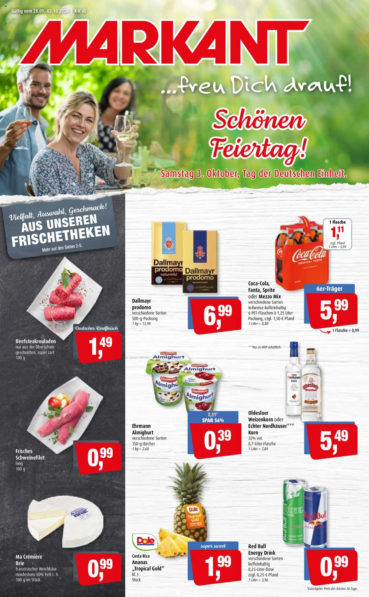 Markant Prospekt – gültig ab 28.09.2026 | Seite: 1 | Produkte: Mezzo mix, Oldesloer, Oder mezzo mix, Rindfleisch